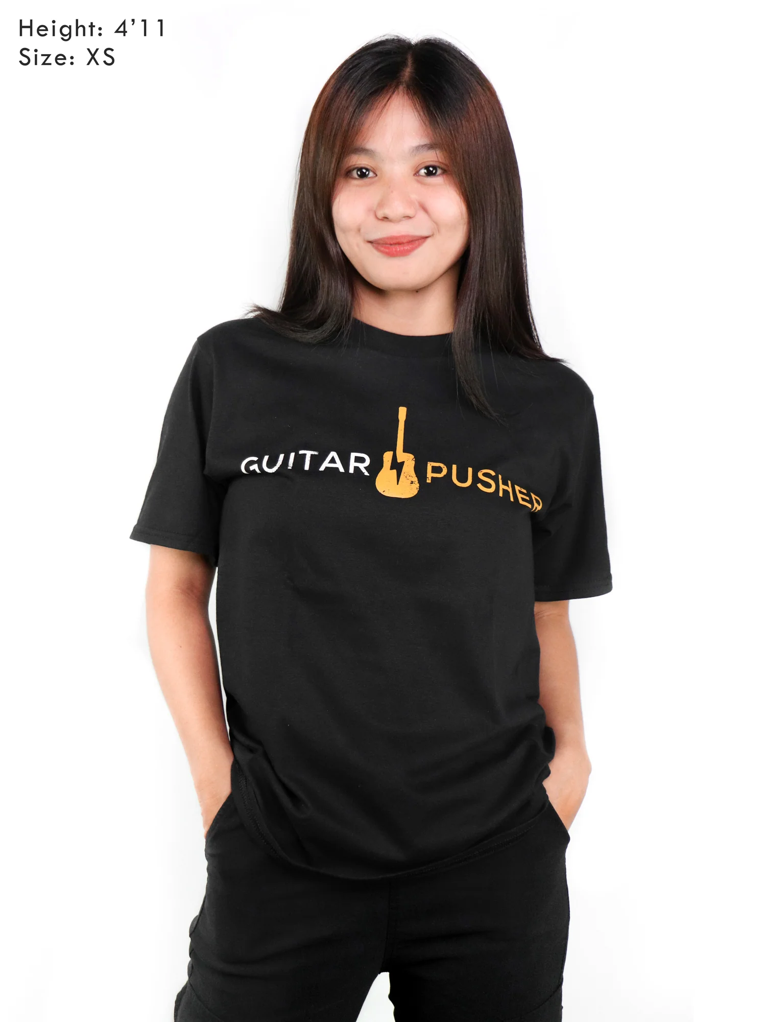 Guitar Pusher Modern Acoustic Logo T-Shirt - Black - Image 9