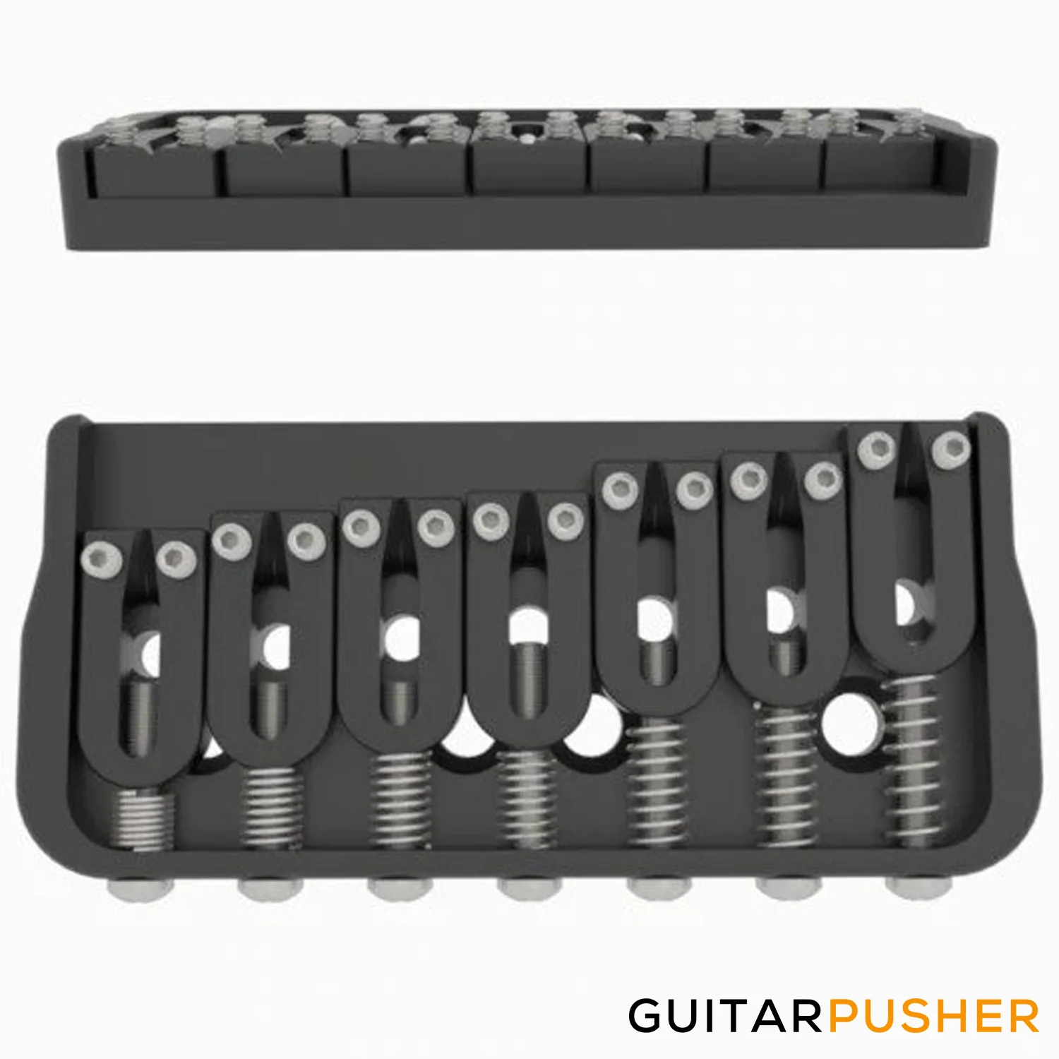 Hipshot 7-String Fixed Guitar Bridge (Black) - Image 2