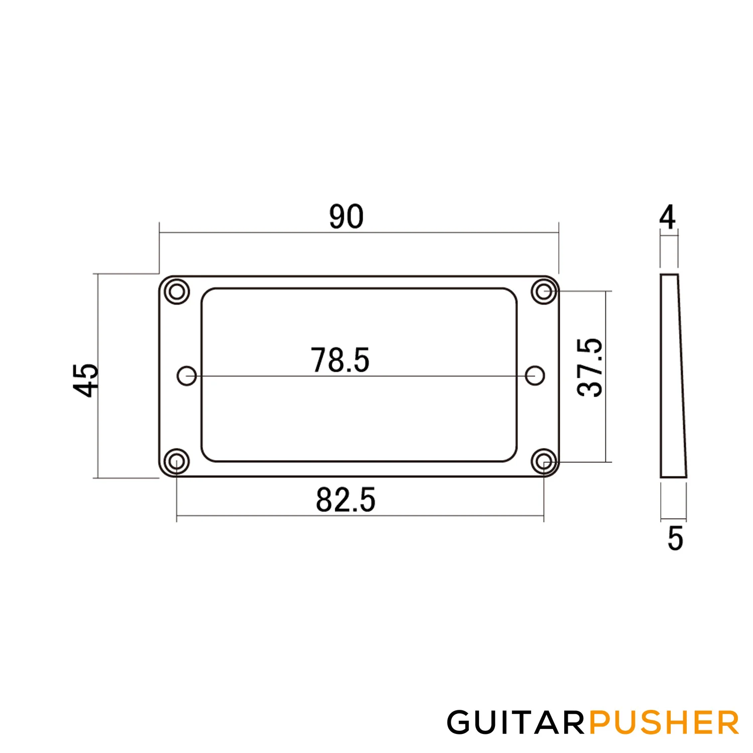 Hosco Flat Humbucker Mounting Ring Neck - Image 3