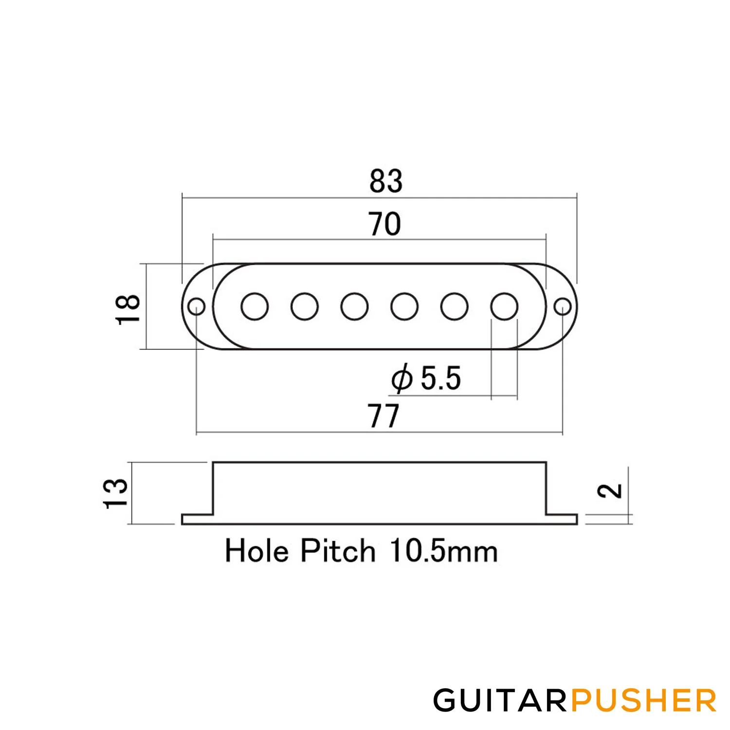 Hosco OD-ST Single Coil Pickup Cover - Image 6
