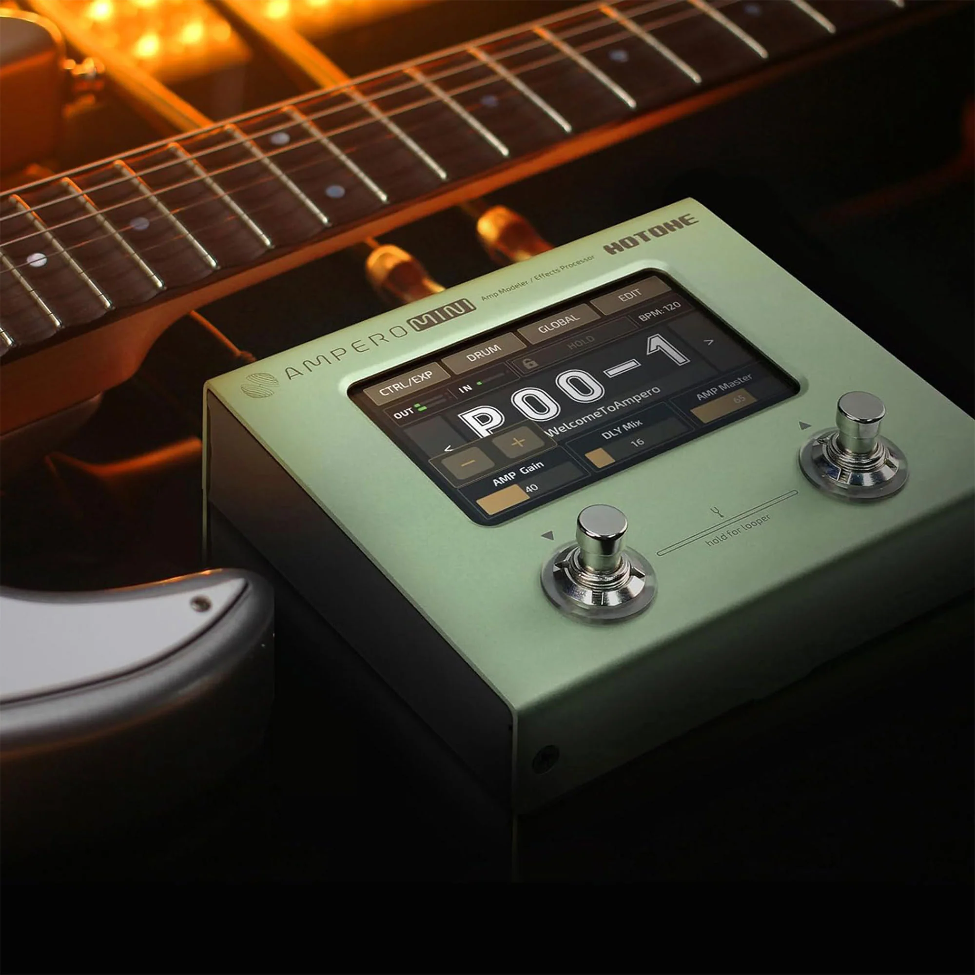 Hotone MP-50MC Ampero MINI Amp Modeler & Multi-Effects Processor - Matcha - Image 2