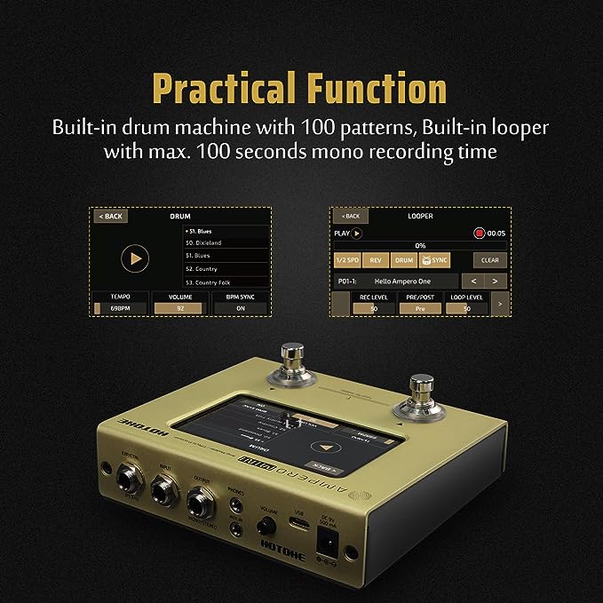 Hotone MP-50MT Ampero MINI Amp Modeler & Multi-Effects Processor - Mustard - Image 7