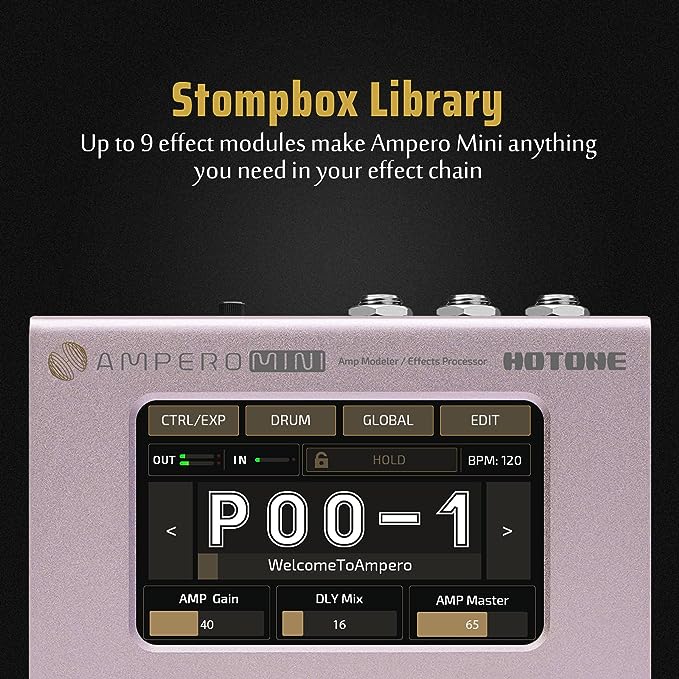 Hotone MP-50PT Ampero MINI Amp Modeler & Multi-Effects Processor - Purple Taro - Image 5