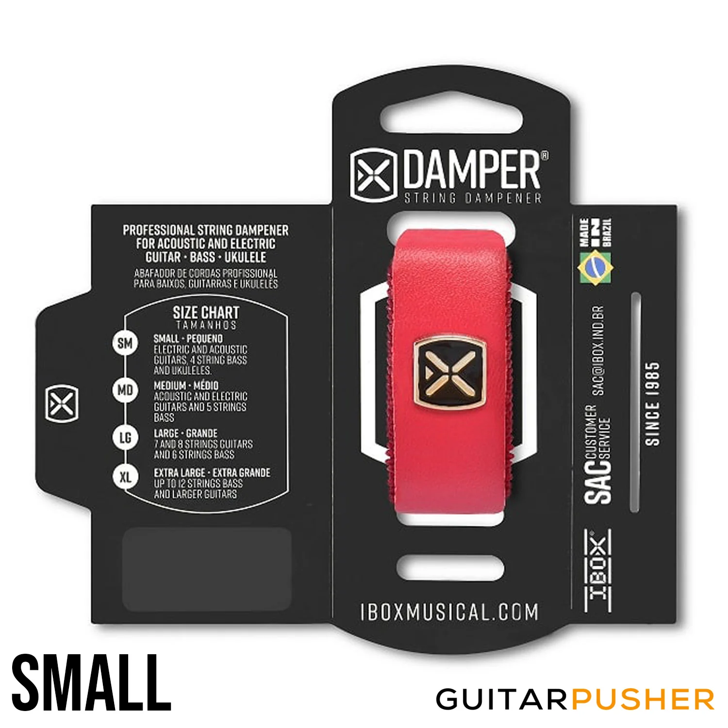 IBOX Brazil Leather & Iron Tag String Dampener/Muter (1pc) Red