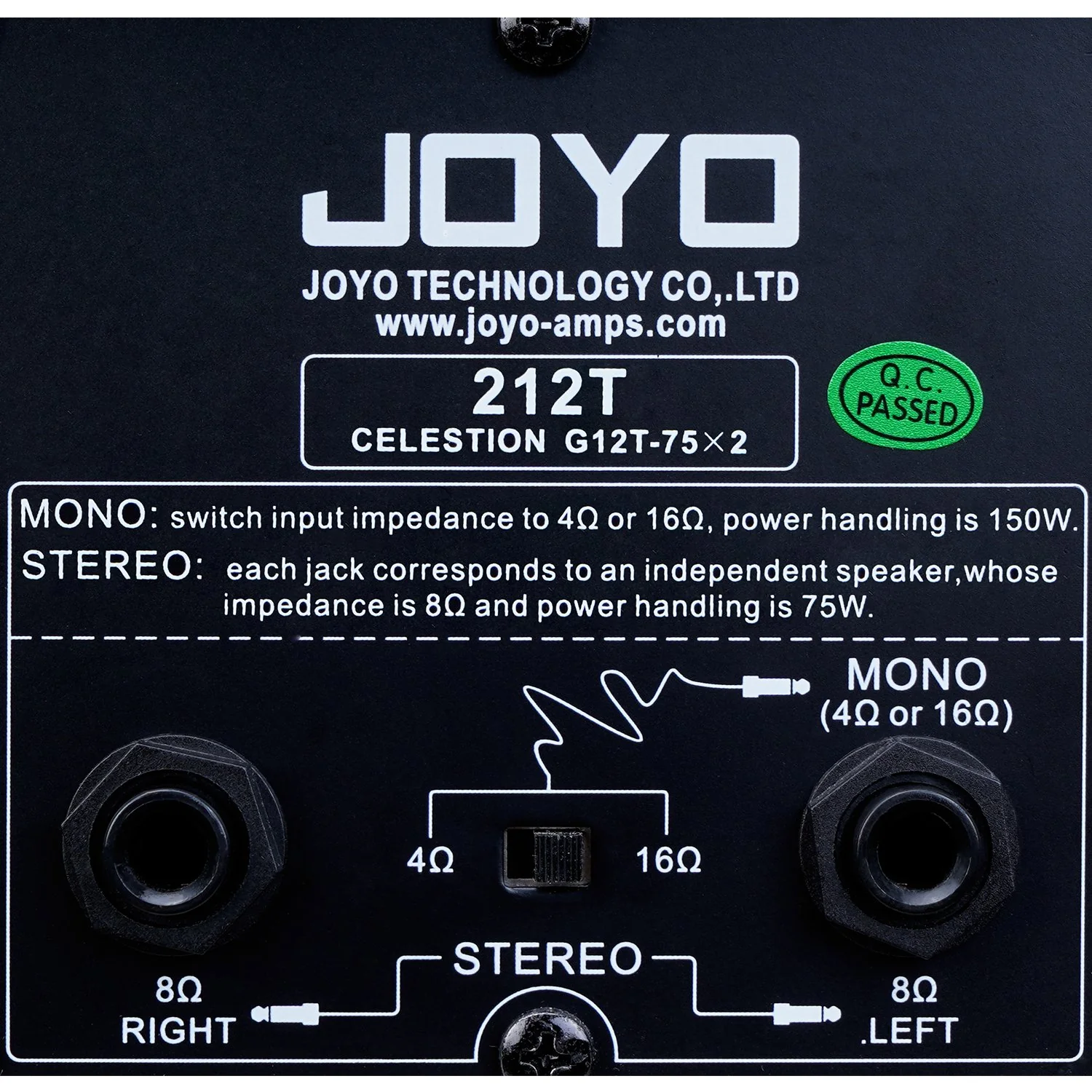 Joyo 212T 2x12 Speaker Cabinet with 2 Celestion G12T-75 - Image 2