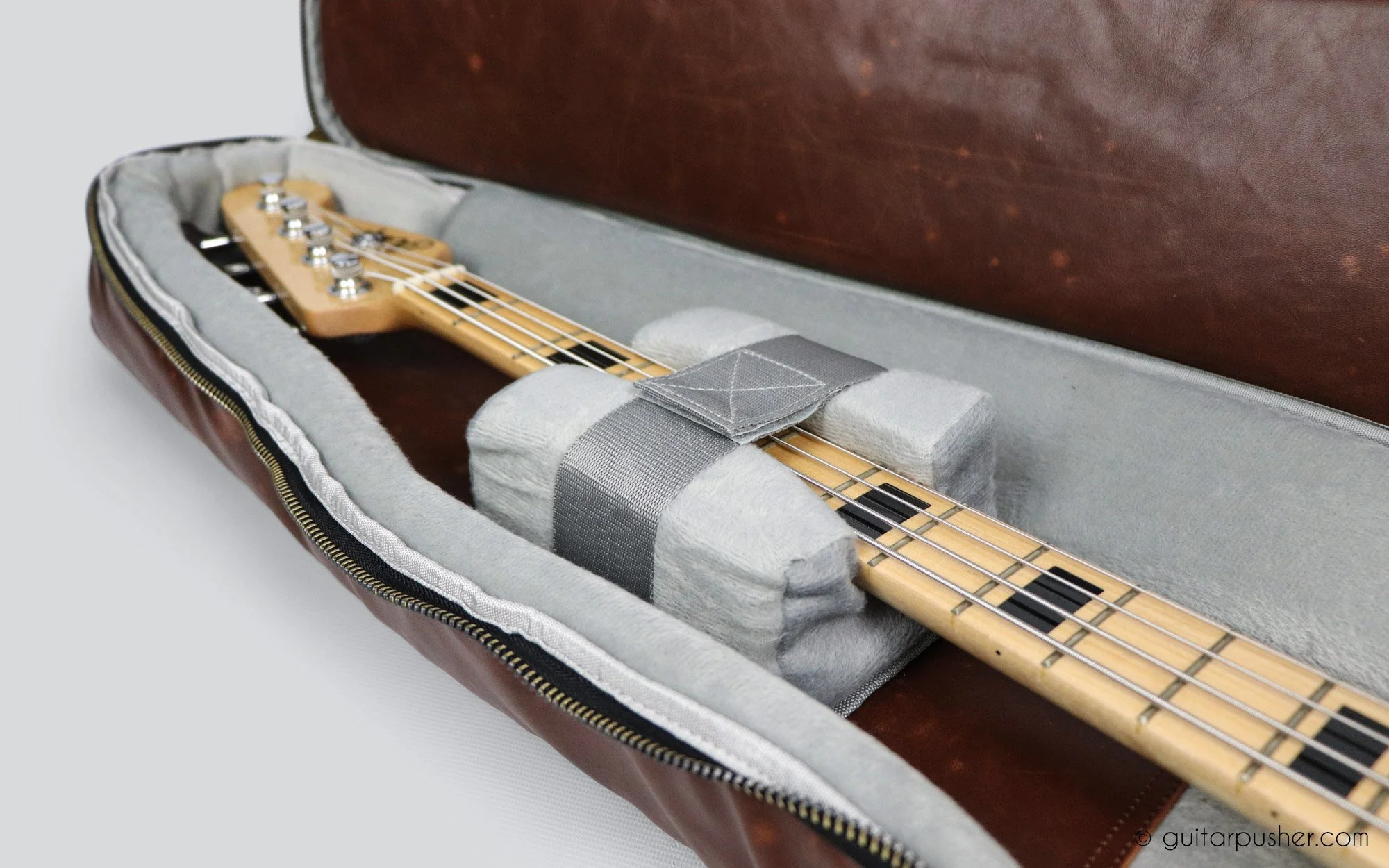 Kavaborg KTP-890B Premium Leather Bass Guitar Gig Bag - Image 29