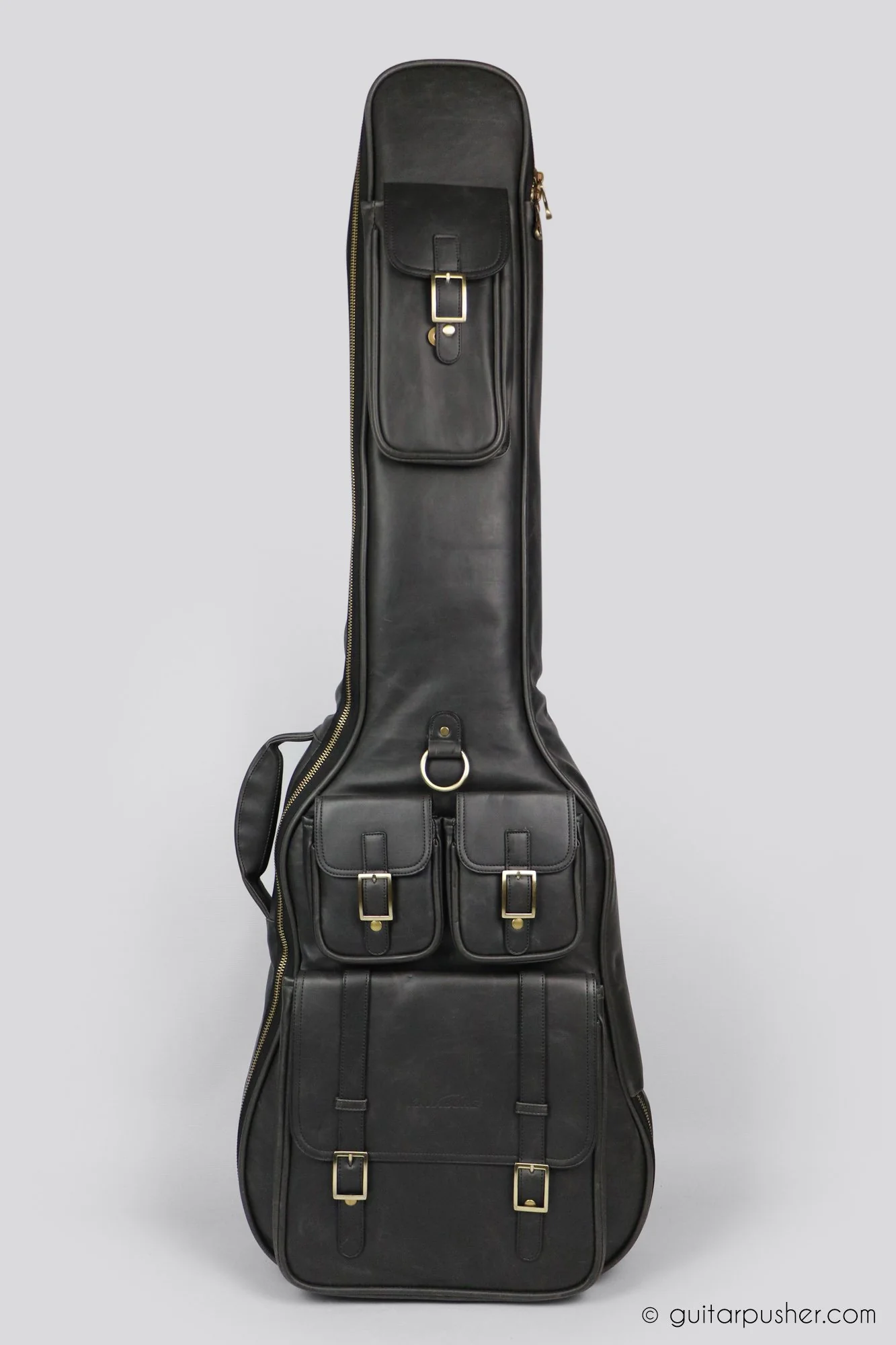 Kavaborg KTP-890B Premium Leather Bass Guitar Gig Bag - Image 3
