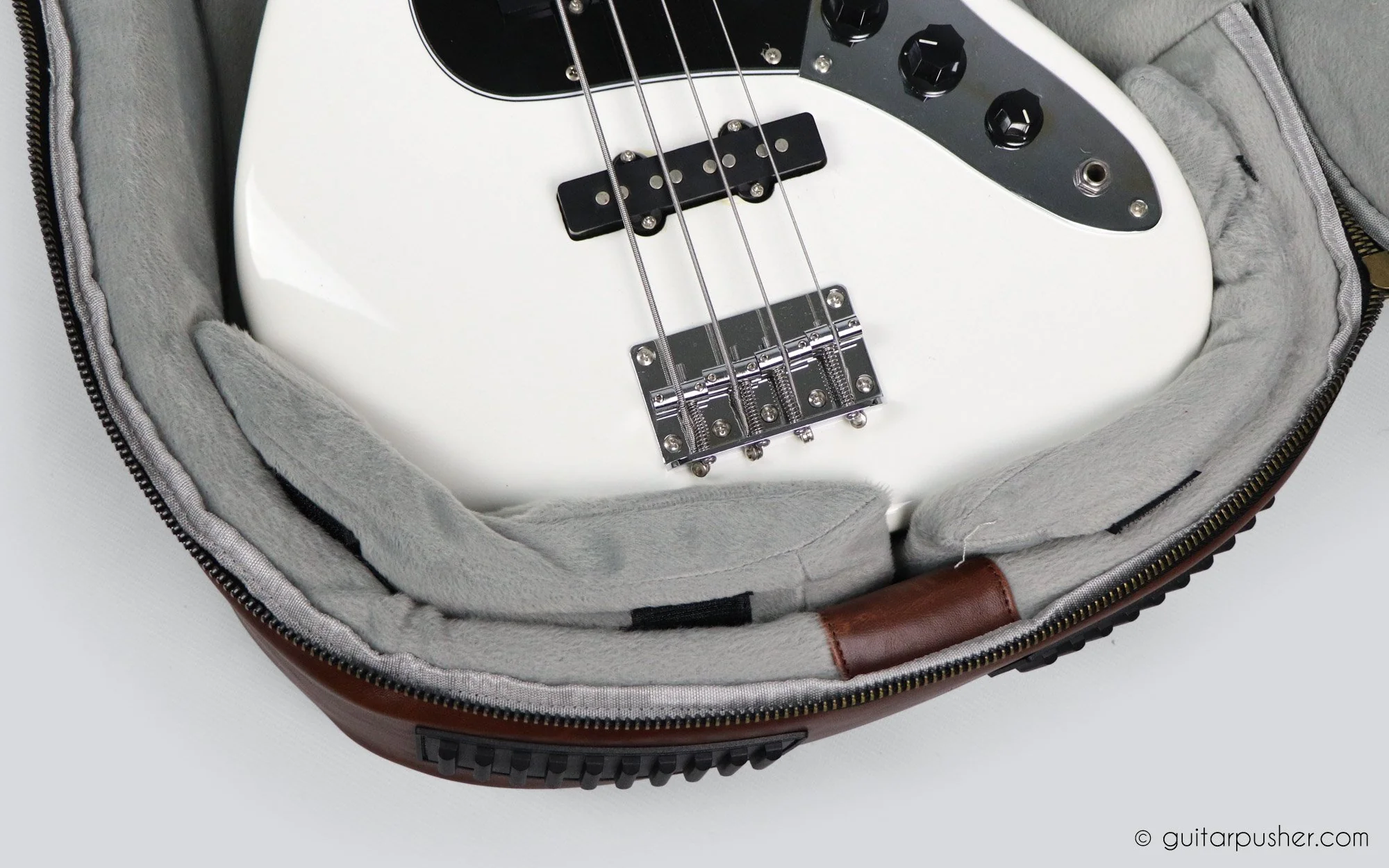 Kavaborg KTP-890B Premium Leather Bass Guitar Gig Bag - Image 30