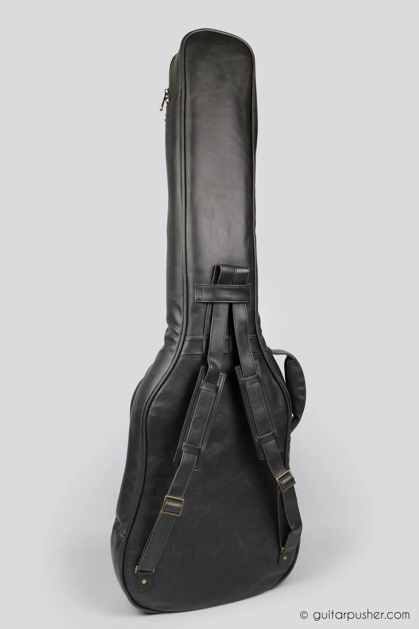 Kavaborg KTP-890B Premium Leather Bass Guitar Gig Bag - Image 6