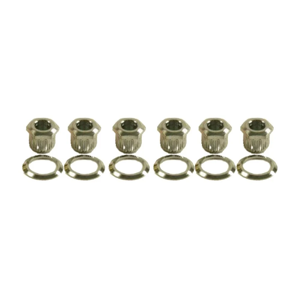 Kluson 1/4" Modern Bolt Bushing To Vintage Push-In Cosmetic Adapter Kit for Vintage Stamped Steel Tuning Machine Heads (Set of 6)