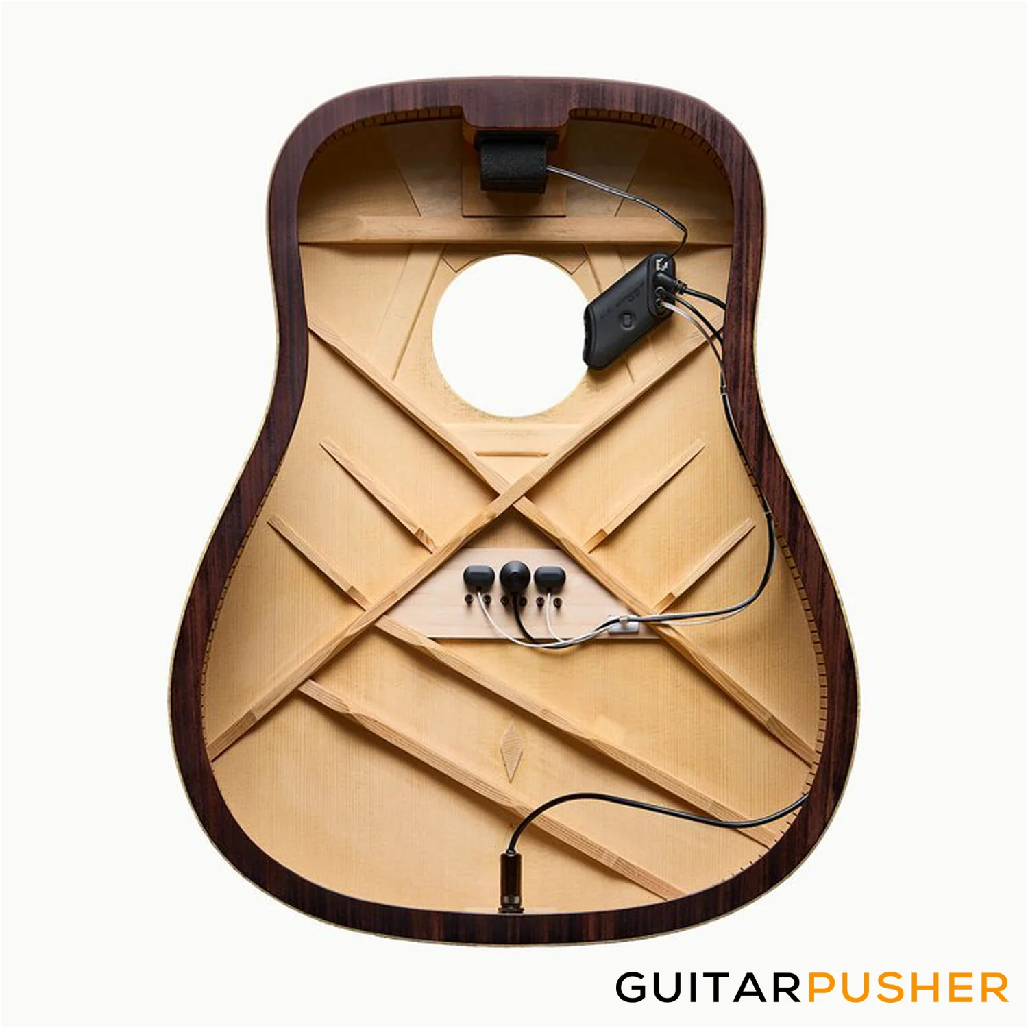 L.R. Baggs HiFi Duet High Fidelity Bridge Plate Transducer + Microphone Mixing Acoustic Guitar Pickup System w/ Soundhole Volume/Tone Control - Image 2