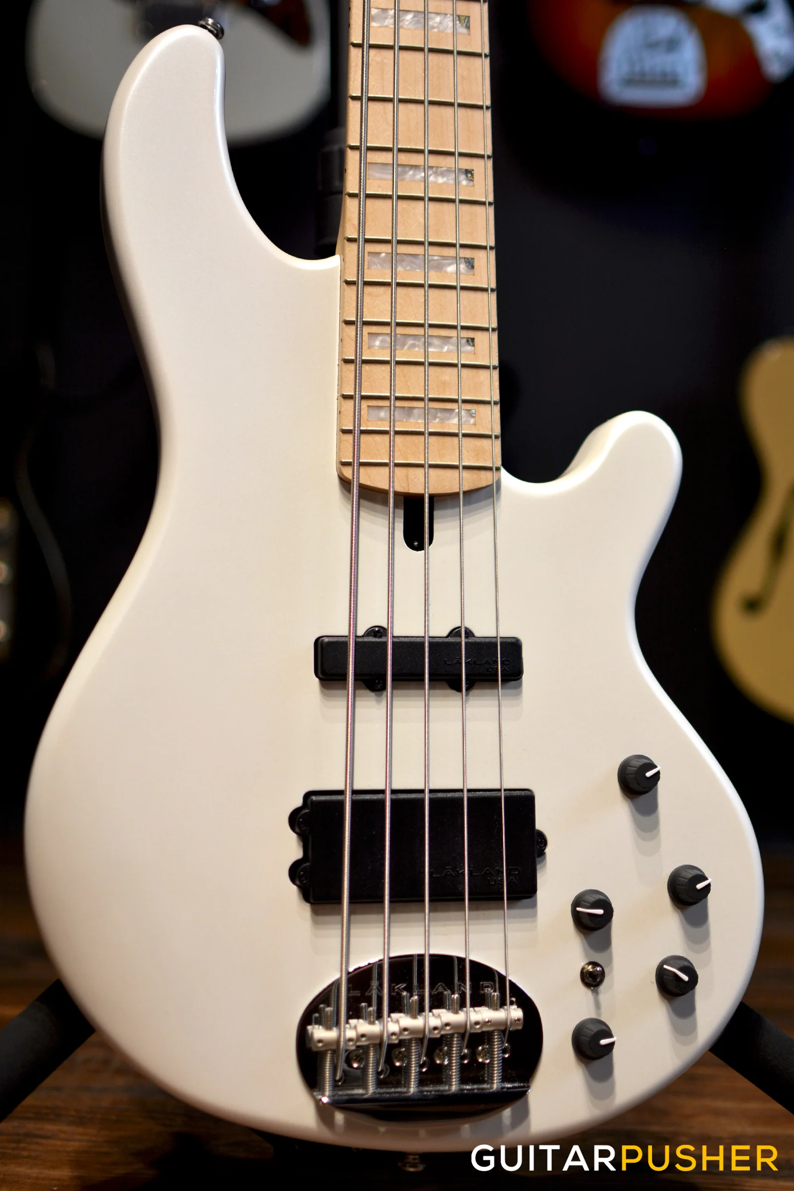 Lakland Skyline Series 55-02 Custom 5-String Bass (White Pearl) - Image 4