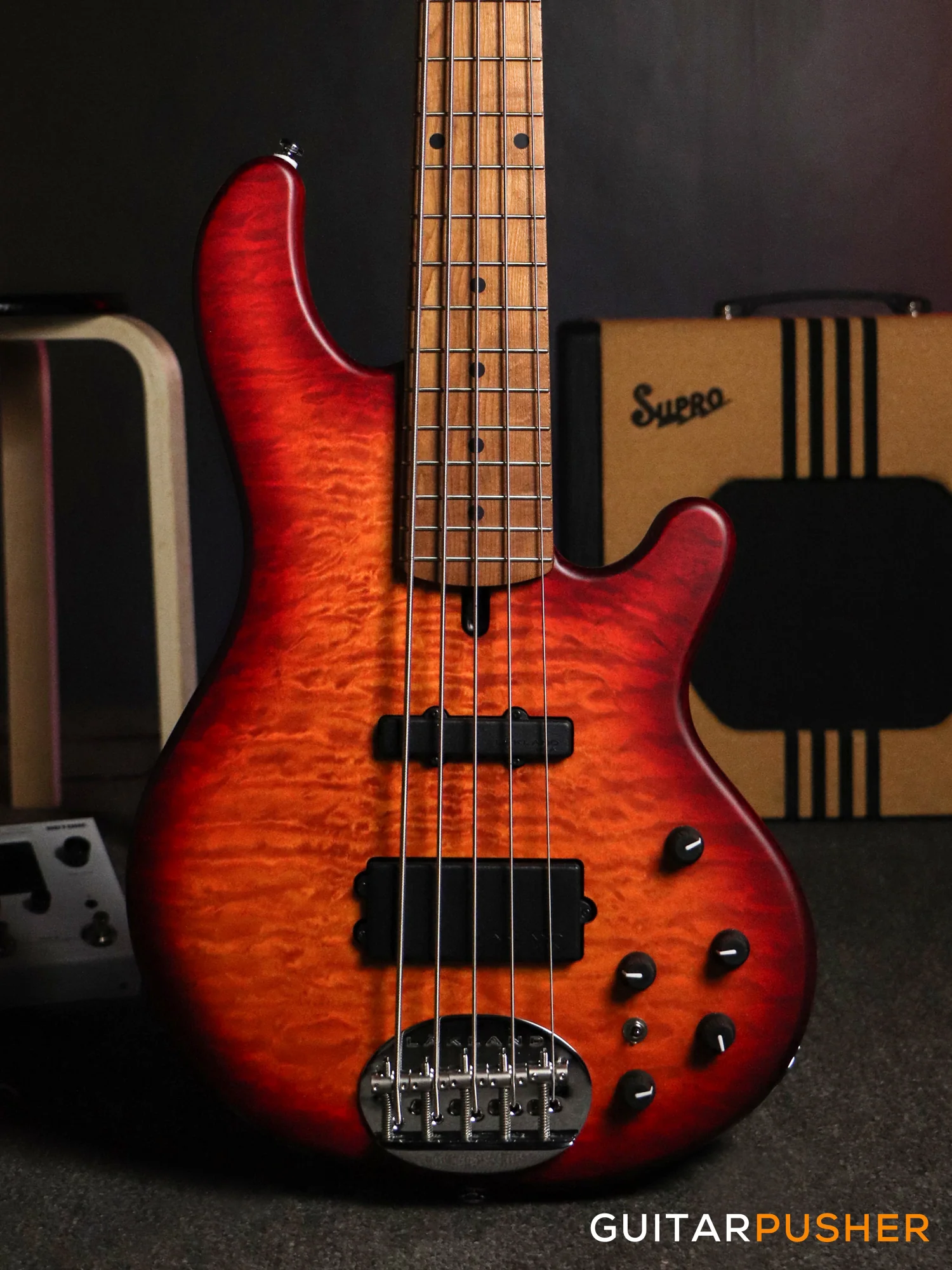 Lakland Skyline Series 55-02 Deluxe 5-String Bass (Satin Cherry Sunburst)