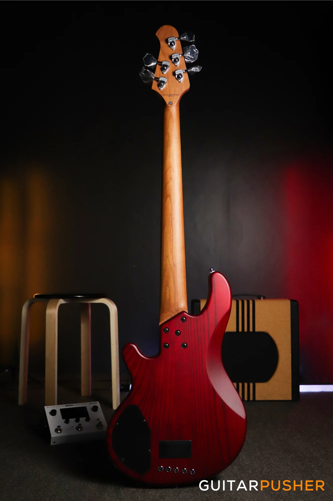 Lakland Skyline Series 55-02 Deluxe 5-String Bass (Satin Cherry Sunburst) - Image 4