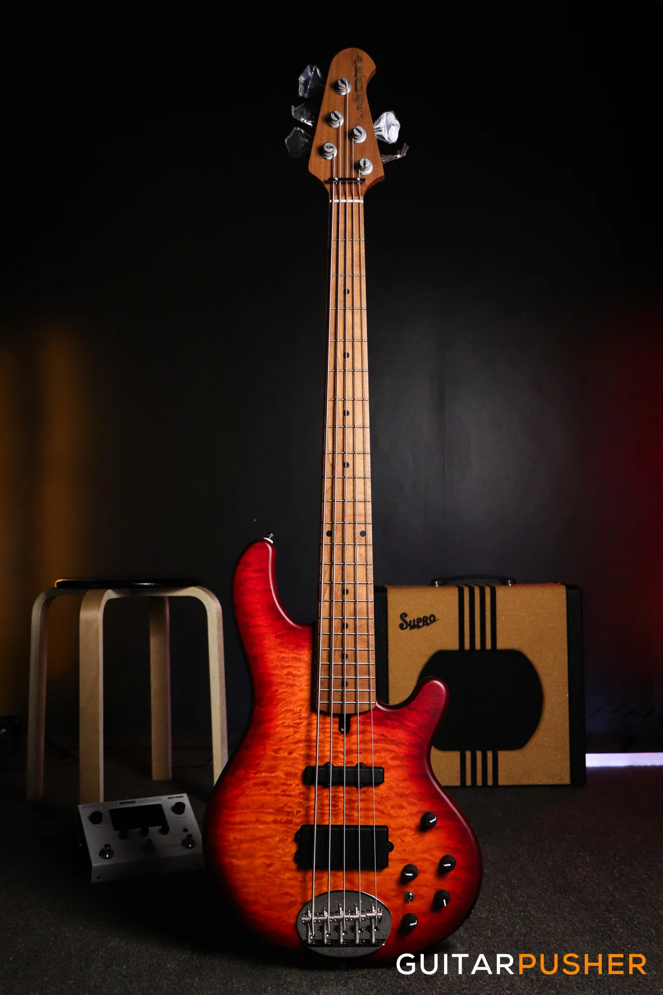 Lakland Skyline Series 55-02 Deluxe 5-String Bass (Satin Cherry Sunburst) - Image 7