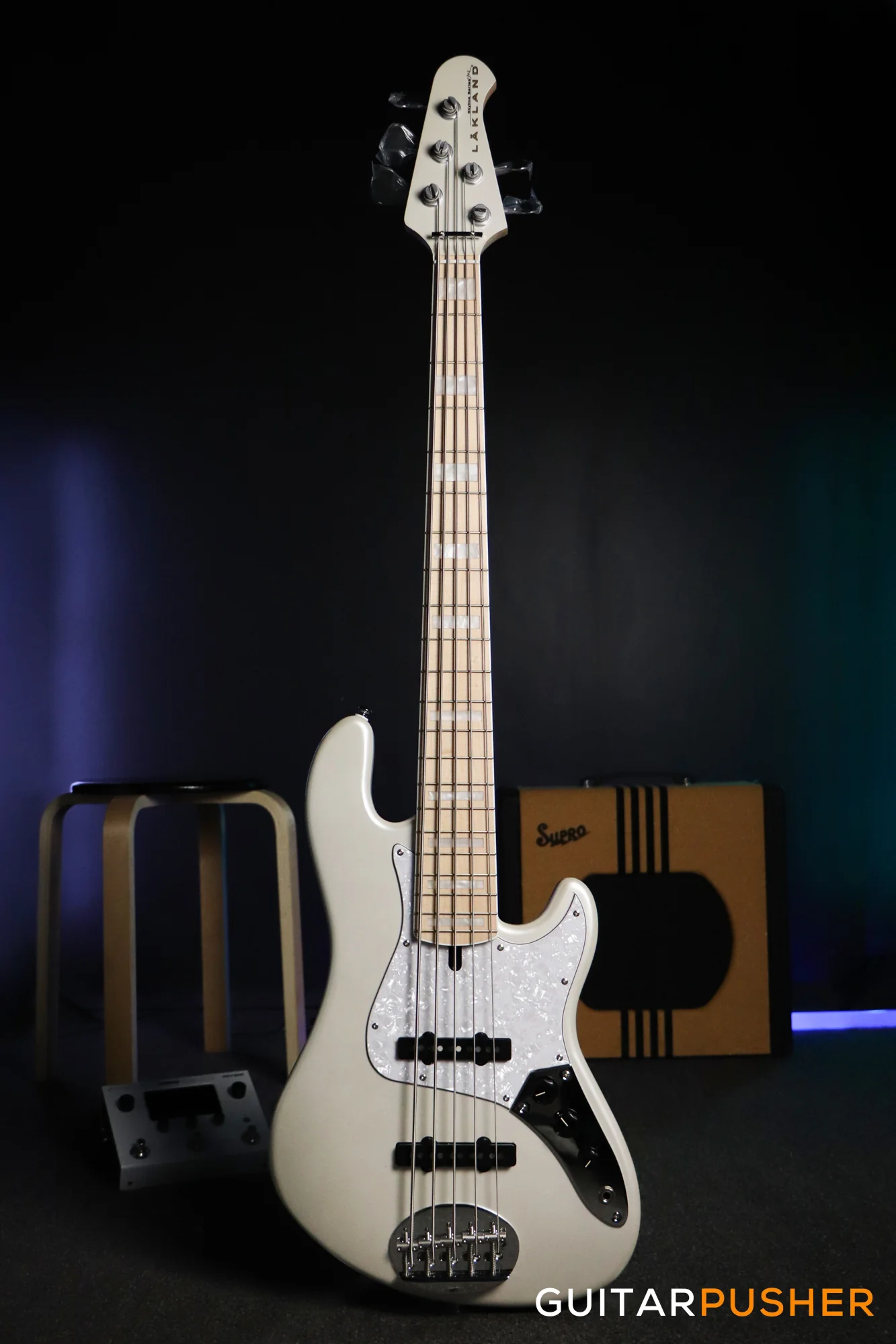 Lakland Skyline Series Darryl Jones DJ-5 5-String Signature Jazz Bass (White Pearl) - Image 2