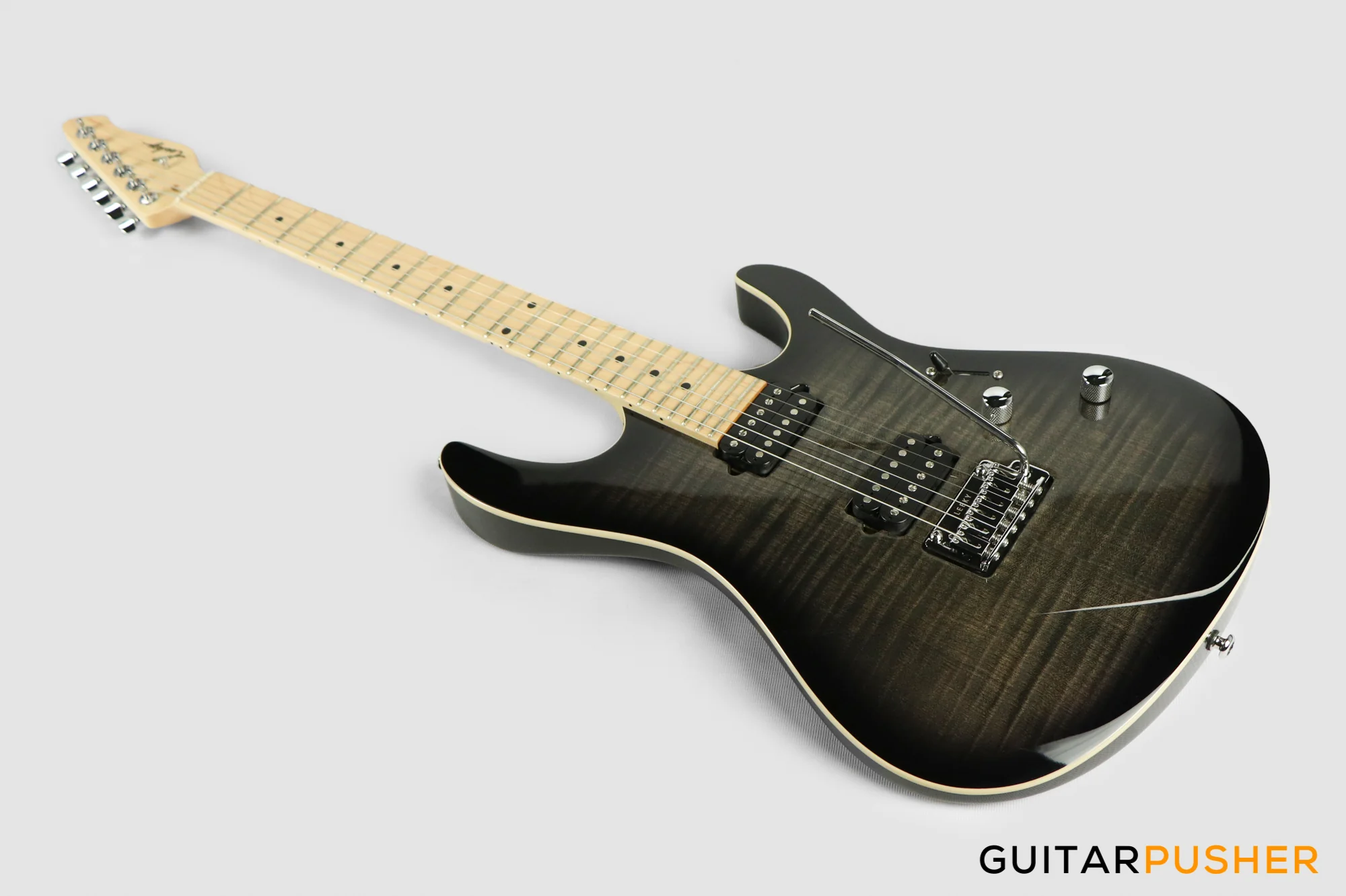 Leeky L-Series L15 HH S Style (Flamed Maple Top/Maple Fingerboard) - Black Burst - Image 11