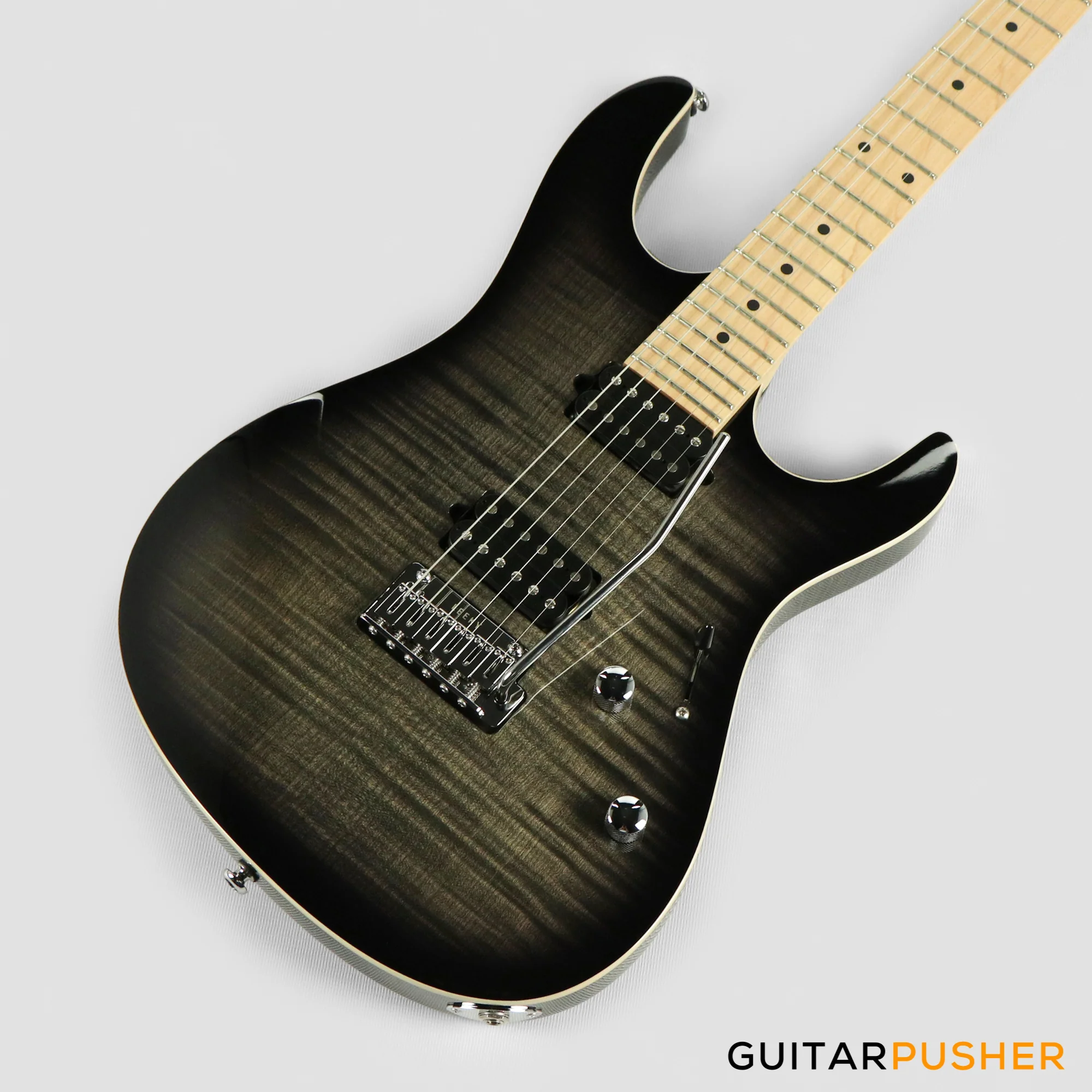 Leeky L-Series L15 HH S Style (Flamed Maple Top/Maple Fingerboard) - Black Burst - Image 12