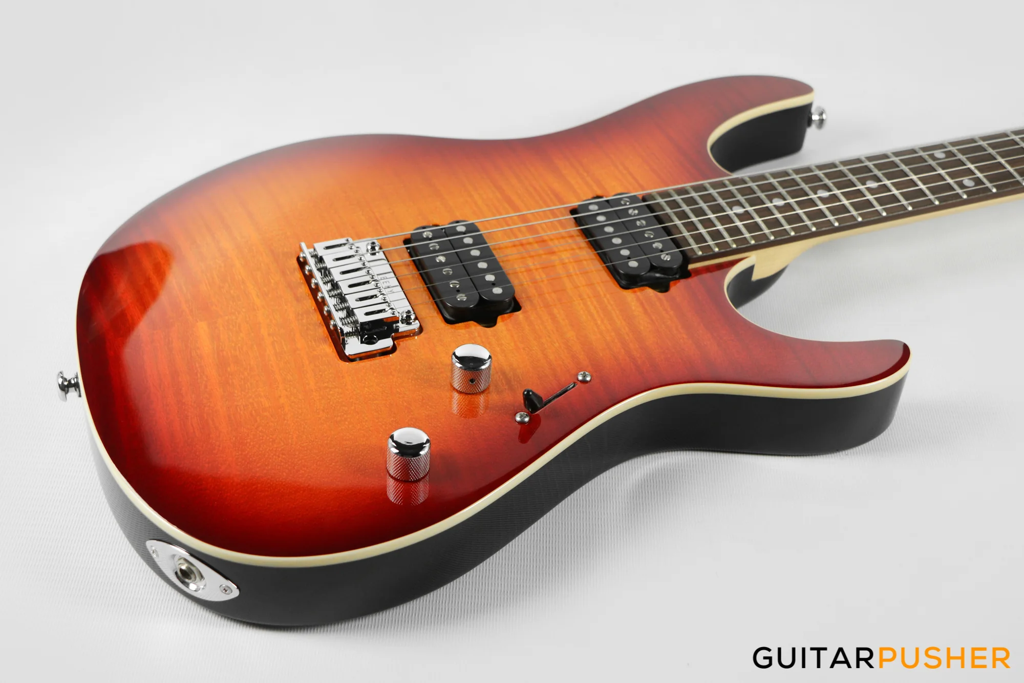 Leeky L-Series L15 HH S Style (Flamed Maple Top/Rosewood Fingerboard) - Fireburst - Image 11