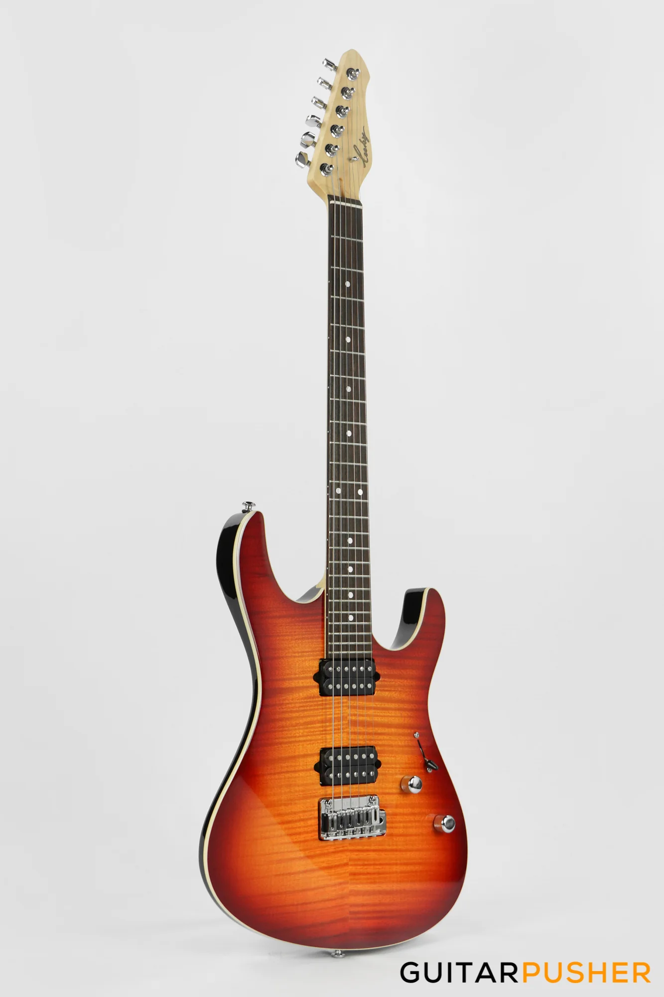 Leeky L-Series L15 HH S Style (Flamed Maple Top/Rosewood Fingerboard) - Fireburst - Image 3