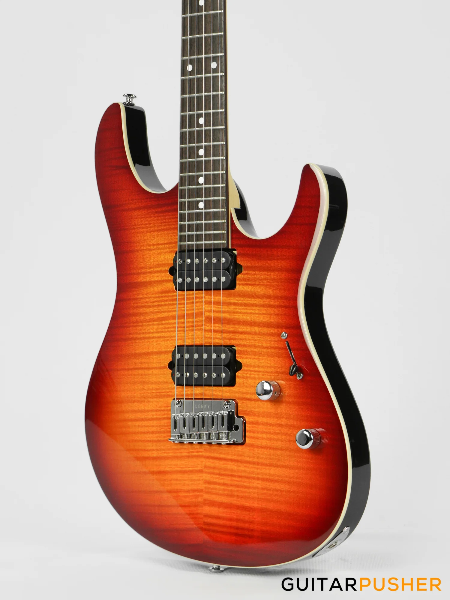 Leeky L-Series L15 HH S Style (Flamed Maple Top/Rosewood Fingerboard) - Fireburst - Image 7