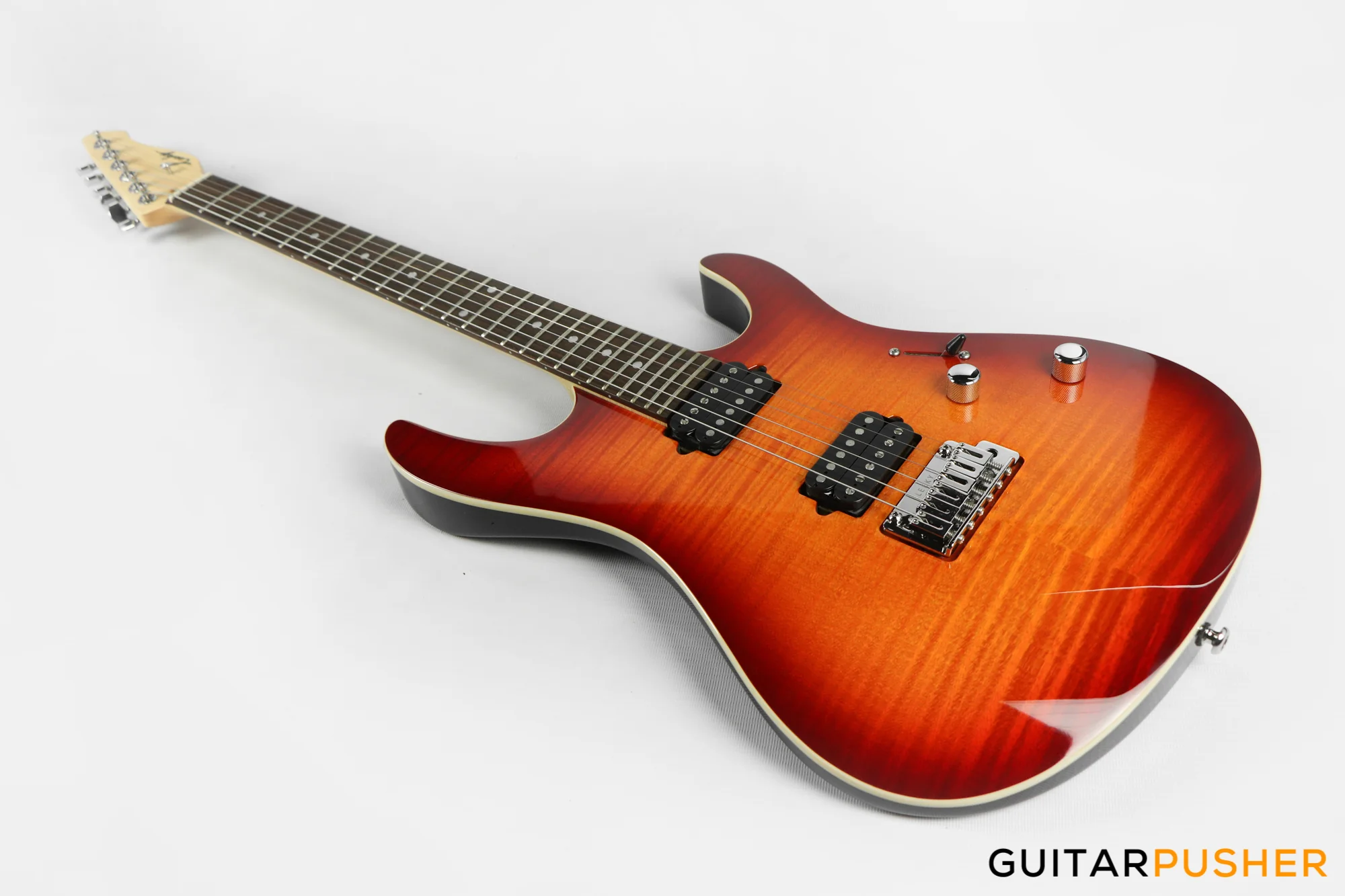 Leeky L-Series L15 HH S Style (Flamed Maple Top/Rosewood Fingerboard) - Fireburst - Image 9