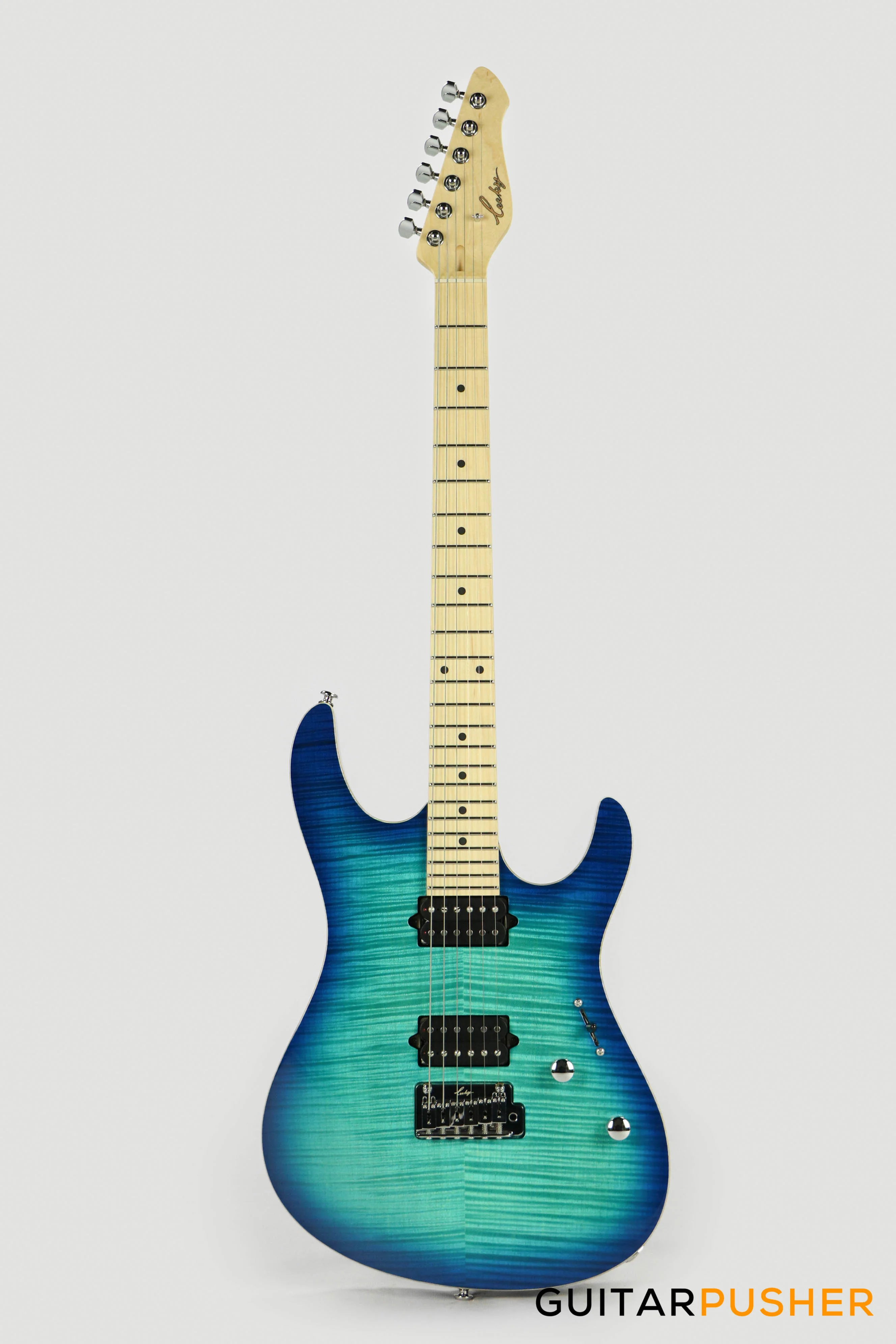 Leeky L-Series L25 HH S-Style(Flamed Maple Top/Maple Fingerboard) - Blue Burst - Image 2