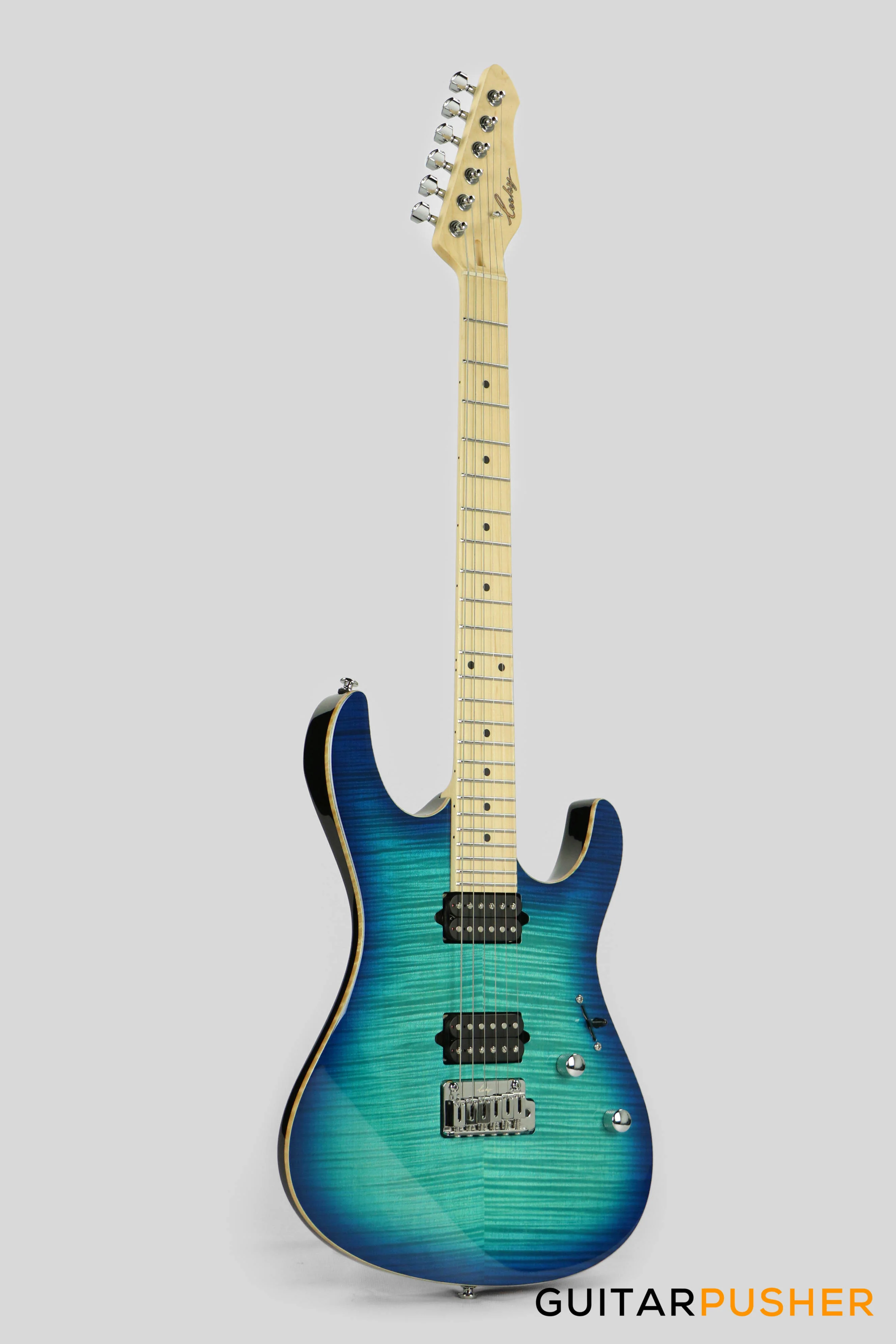 Leeky L-Series L25 HH S-Style(Flamed Maple Top/Maple Fingerboard) - Blue Burst - Image 3