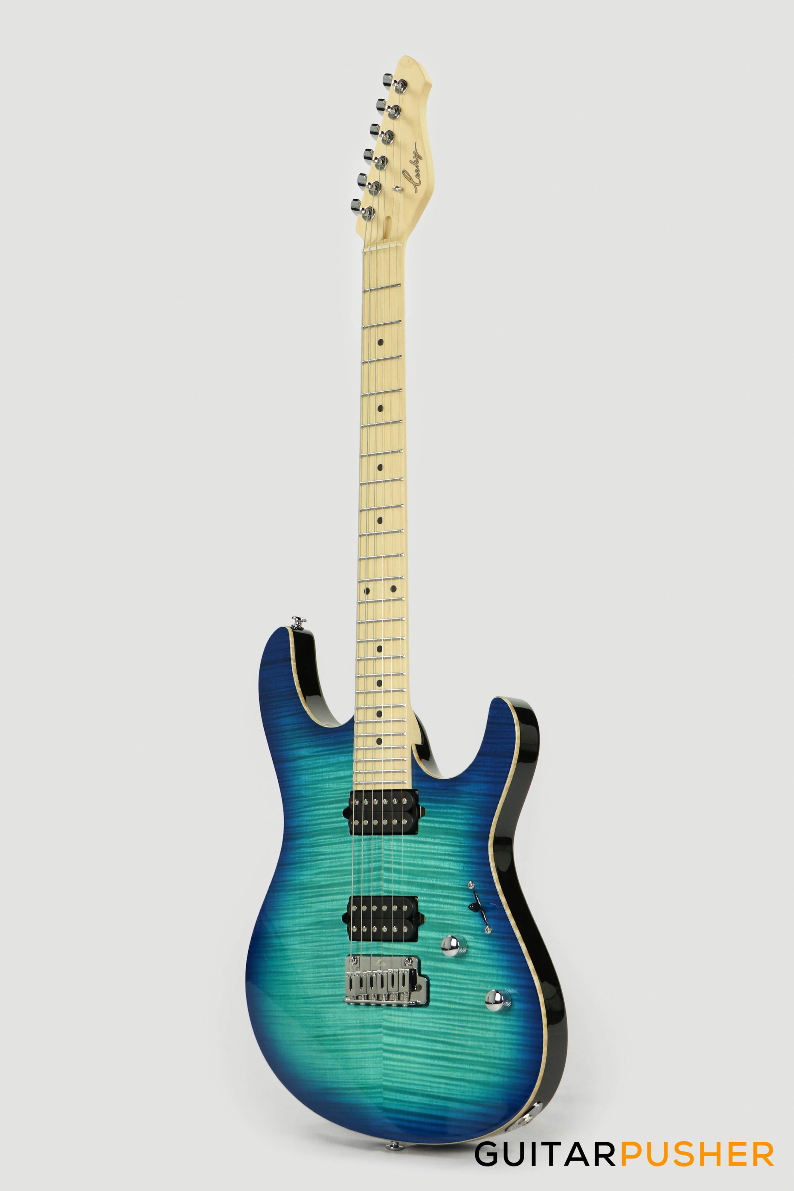 Leeky L-Series L25 HH S-Style(Flamed Maple Top/Maple Fingerboard) - Blue Burst - Image 7
