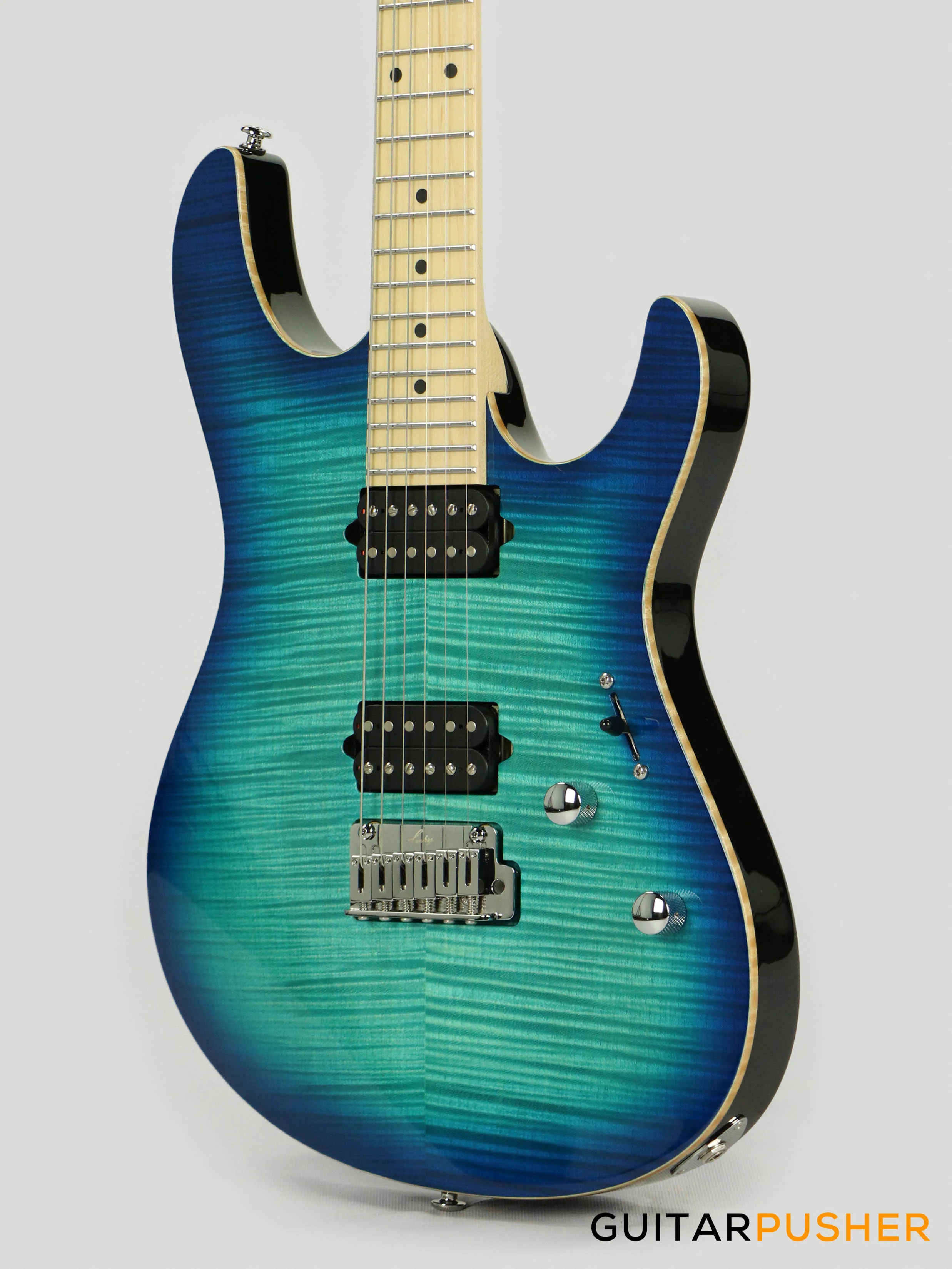 Leeky L-Series L25 HH S-Style(Flamed Maple Top/Maple Fingerboard) - Blue Burst - Image 8