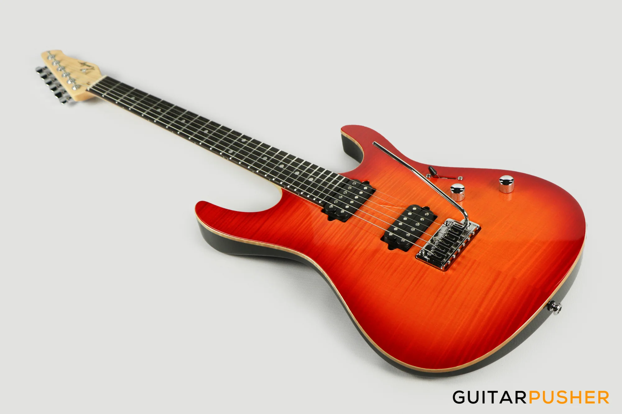 Leeky L-Series L25 HH S Style (Flamed Maple Top/Rosewood Fingerboard) - Fireburst - Image 10