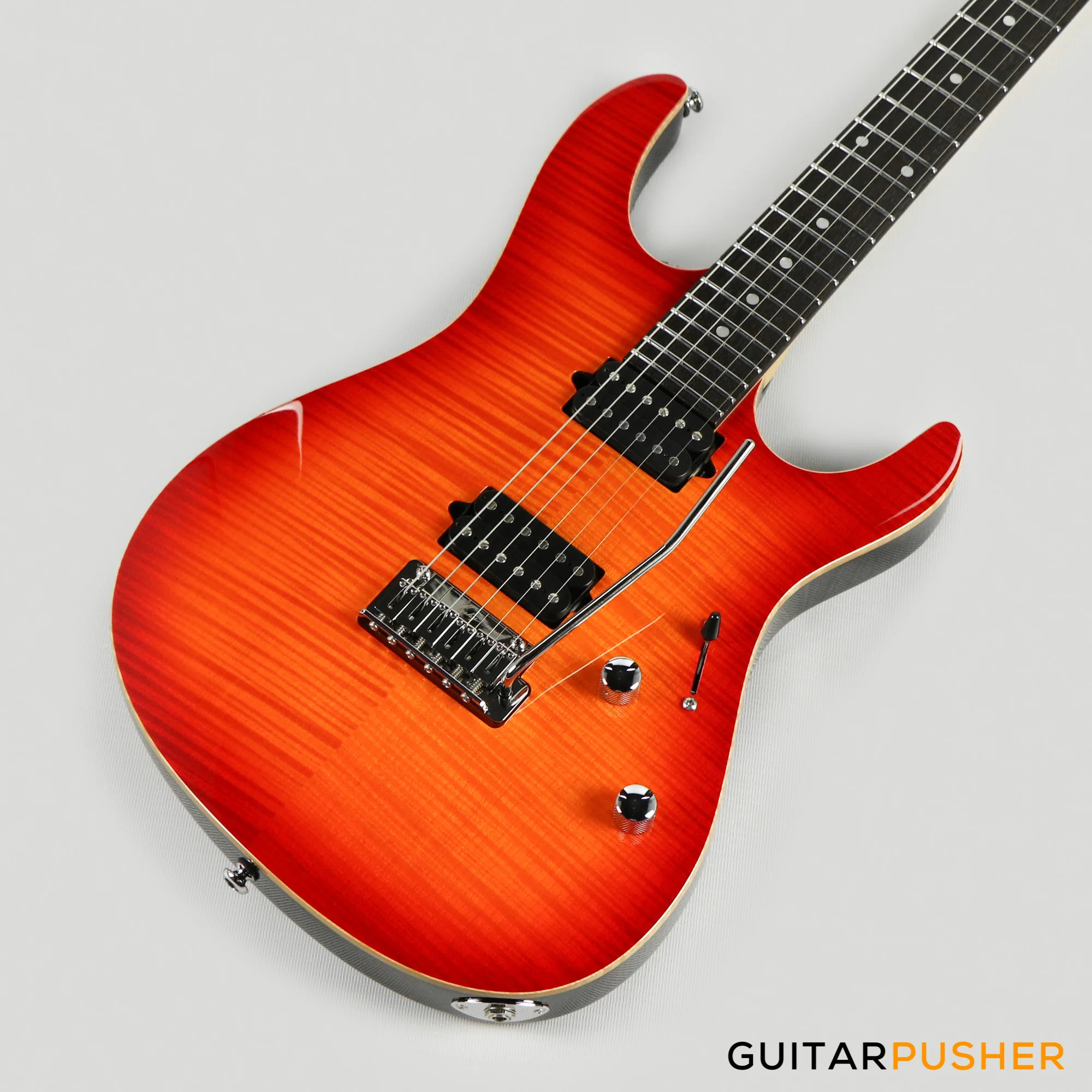 Leeky L-Series L25 HH S Style (Flamed Maple Top/Rosewood Fingerboard) - Fireburst - Image 11