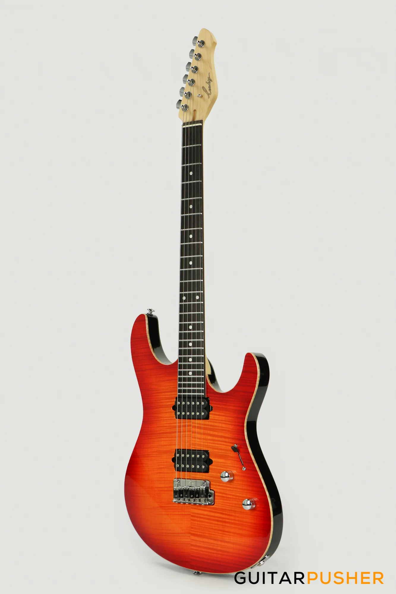 Leeky L-Series L25 HH S Style (Flamed Maple Top/Rosewood Fingerboard) - Fireburst - Image 8