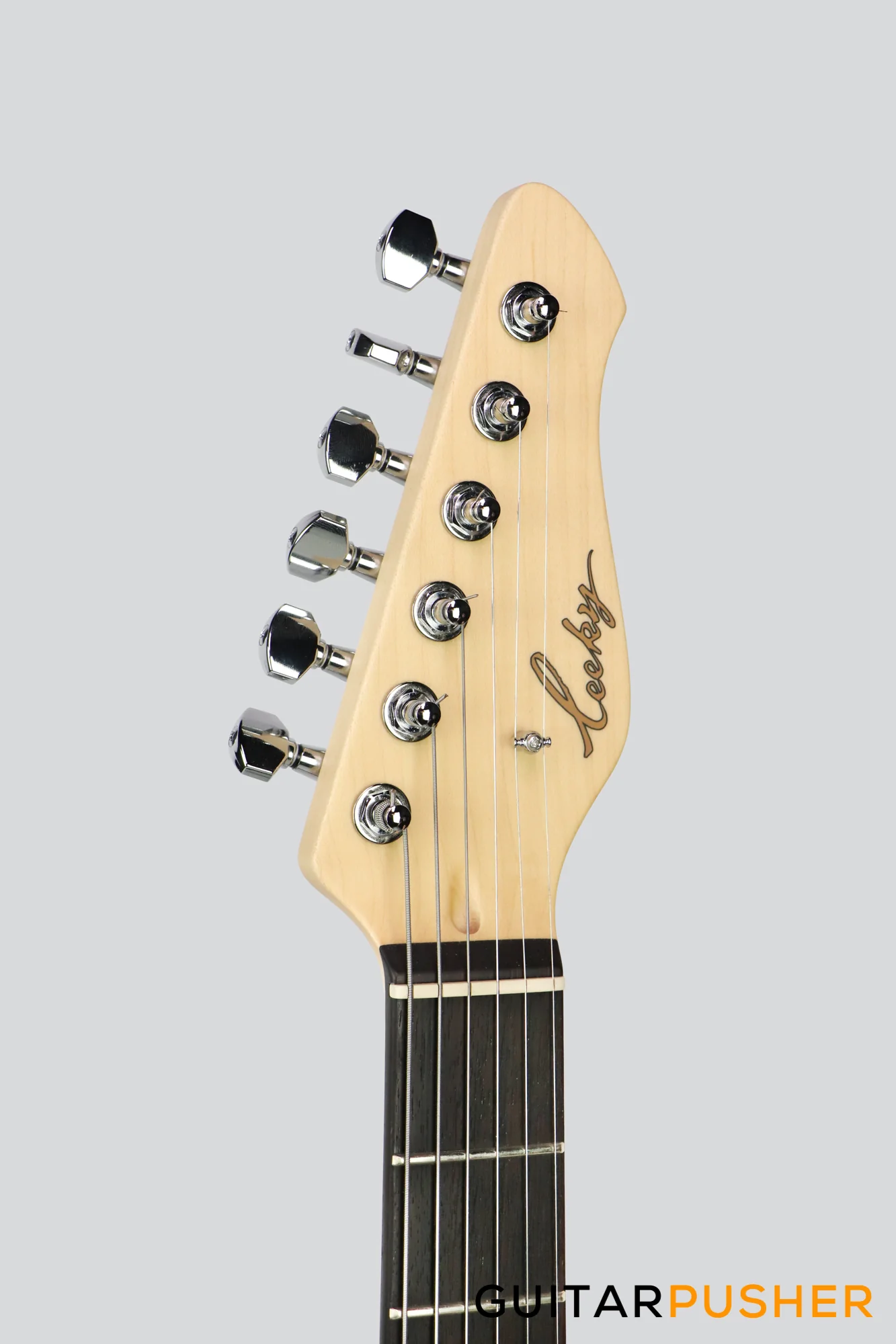 Leeky L-Series L25 S Style Electric Guitar (Flamed Maple Top/Rosewood Fingerboard) - Transblack - Image 4