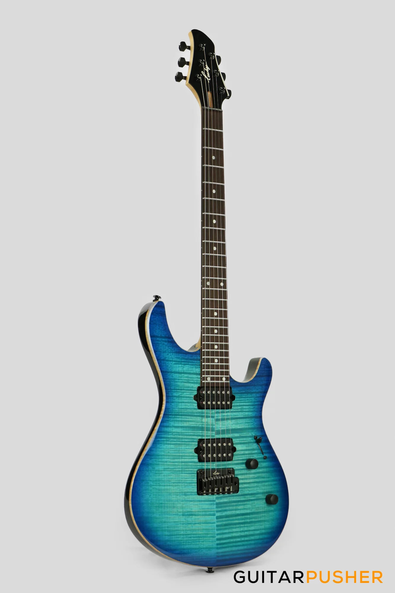 Leeky R-Series R25 S Style (Flamed Maple Top/Rosewood Fingerboard) - Blue Burst - Image 4