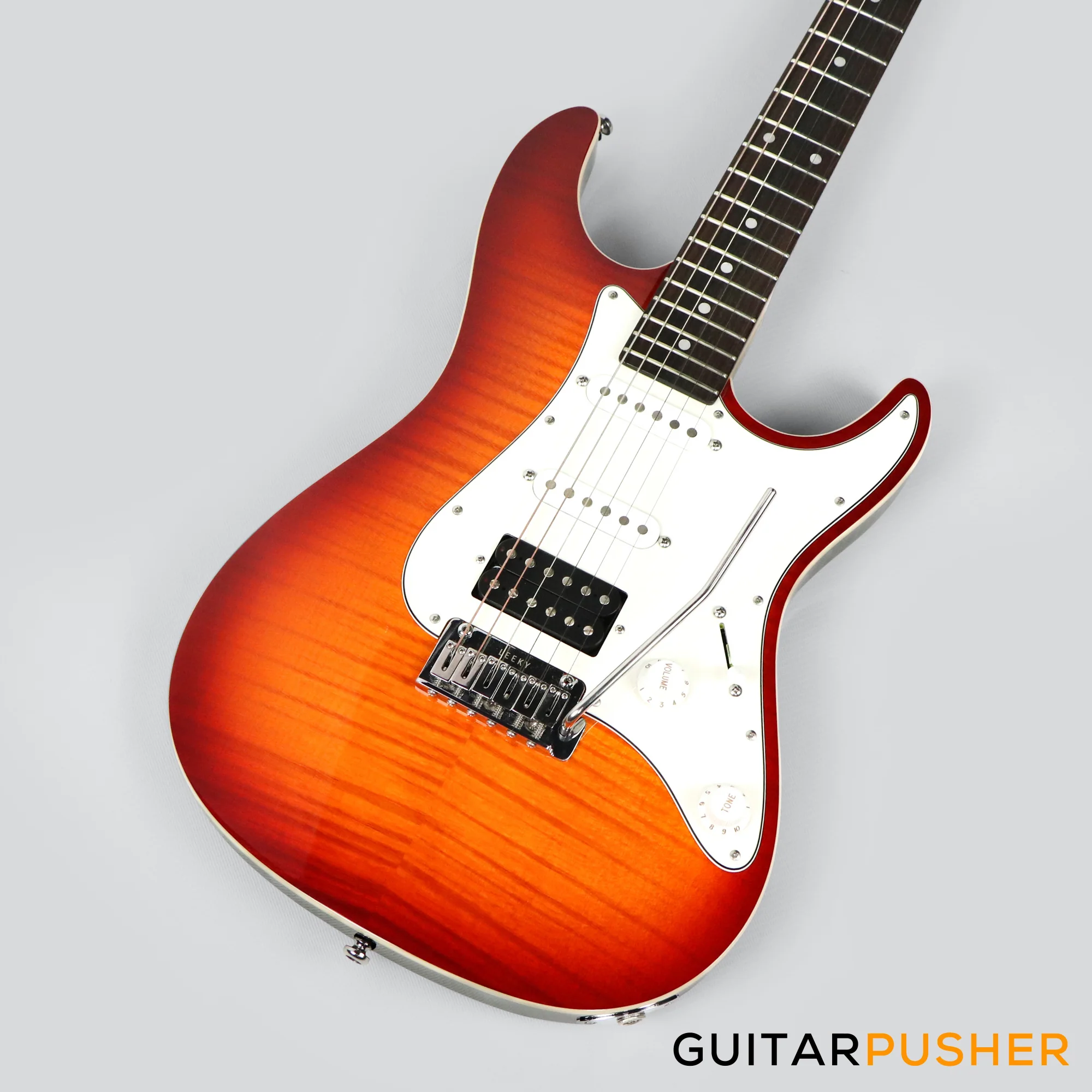 Leeky S Series S15 HSS S Style Electric Guitar (Flamed Maple Top/Rosewood Fingerboard) - Tobacco Sunburst - Image 10