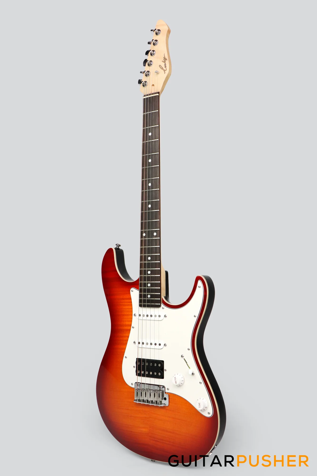 Leeky S Series S15 HSS S Style Electric Guitar (Flamed Maple Top/Rosewood Fingerboard) - Tobacco Sunburst - Image 4