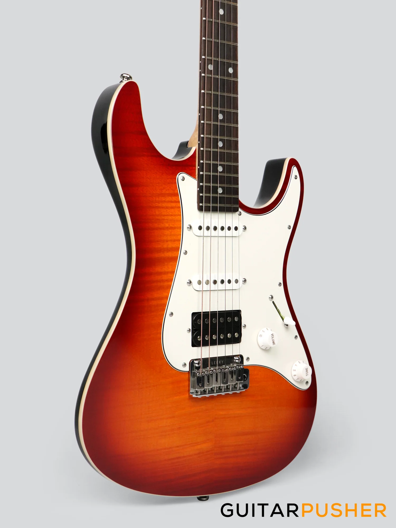 Leeky S Series S15 HSS S Style Electric Guitar (Flamed Maple Top/Rosewood Fingerboard) - Tobacco Sunburst - Image 6