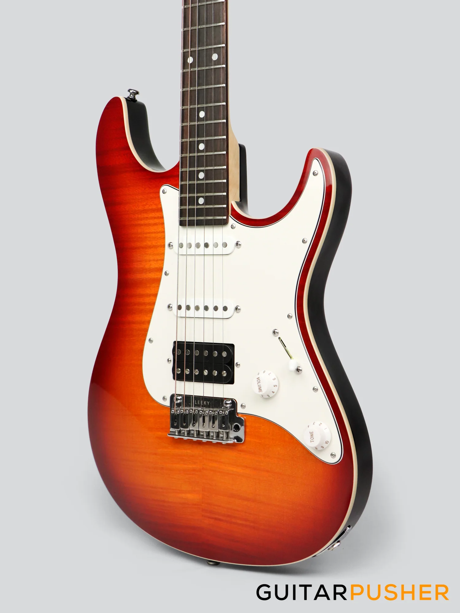 Leeky S Series S15 HSS S Style Electric Guitar (Flamed Maple Top/Rosewood Fingerboard) - Tobacco Sunburst - Image 7