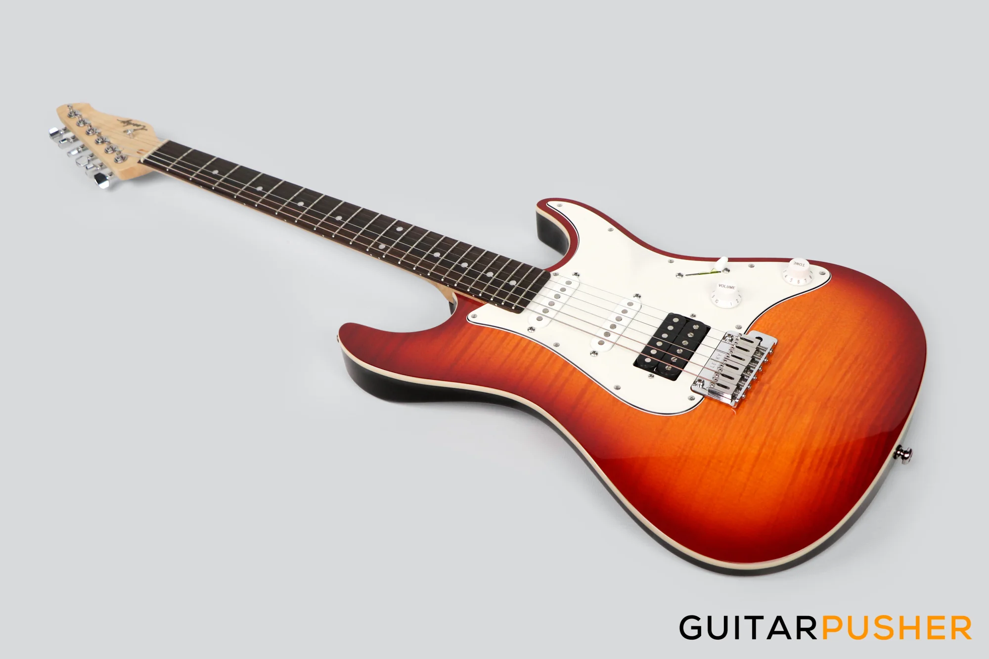 Leeky S Series S15 HSS S Style Electric Guitar (Flamed Maple Top/Rosewood Fingerboard) - Tobacco Sunburst - Image 9
