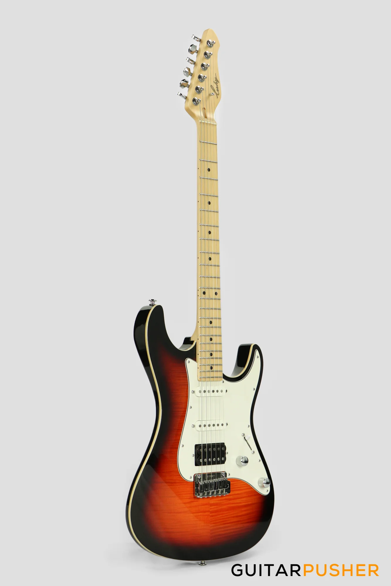 Leeky S-Series S15 S Style (Flamed Maple Top/Maple Fingerboard) - Fireburst Transblack - Image 4