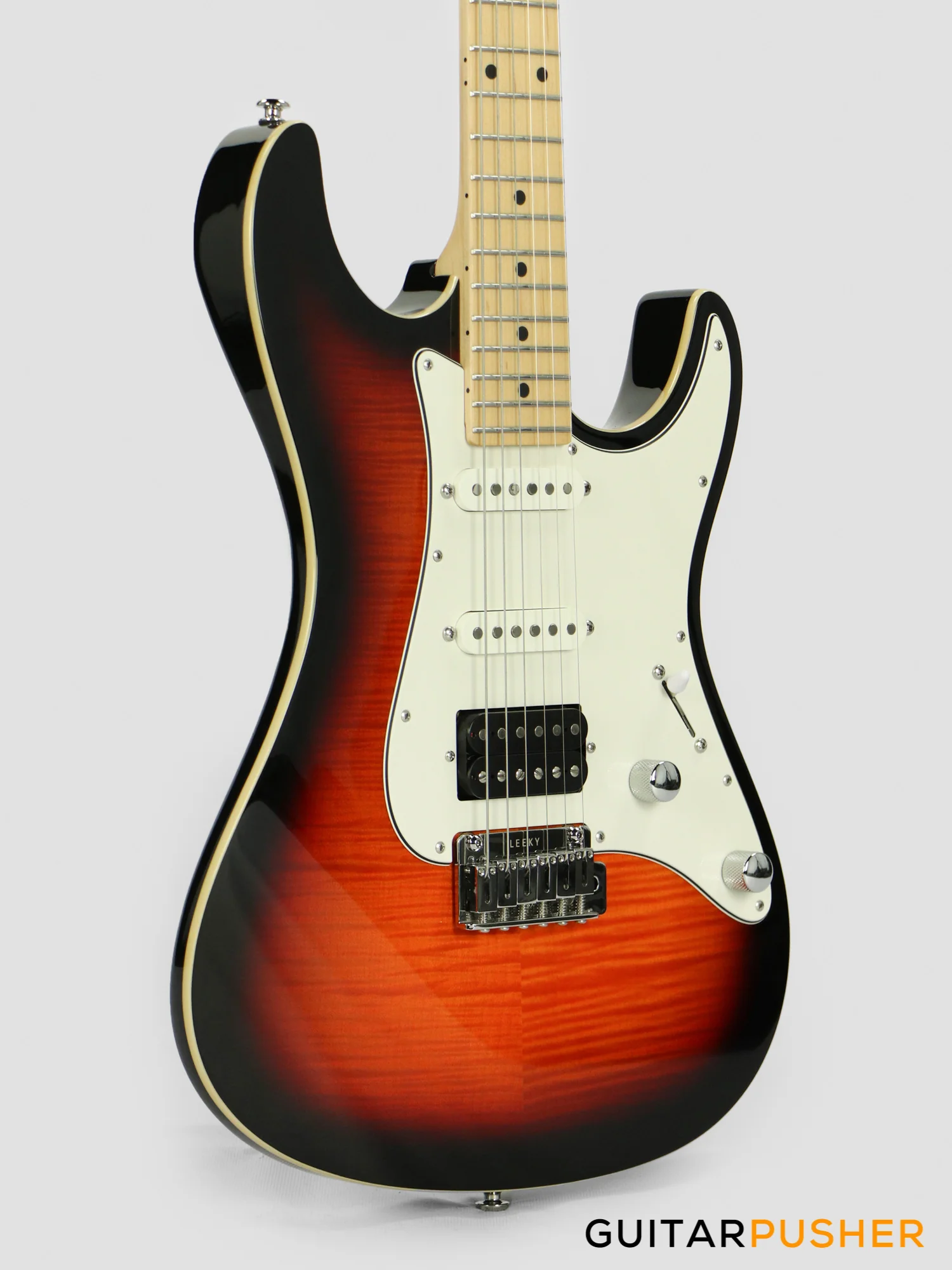 Leeky S-Series S15 S Style (Flamed Maple Top/Maple Fingerboard) - Fireburst Transblack - Image 5