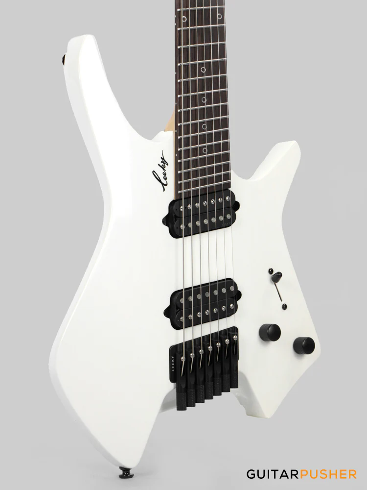 Leeky X-Series X10-7 7-String Headless Electric Guitar Basswood Body Maple Neck Rosewood Fingerboard - Pearl White - Image 5