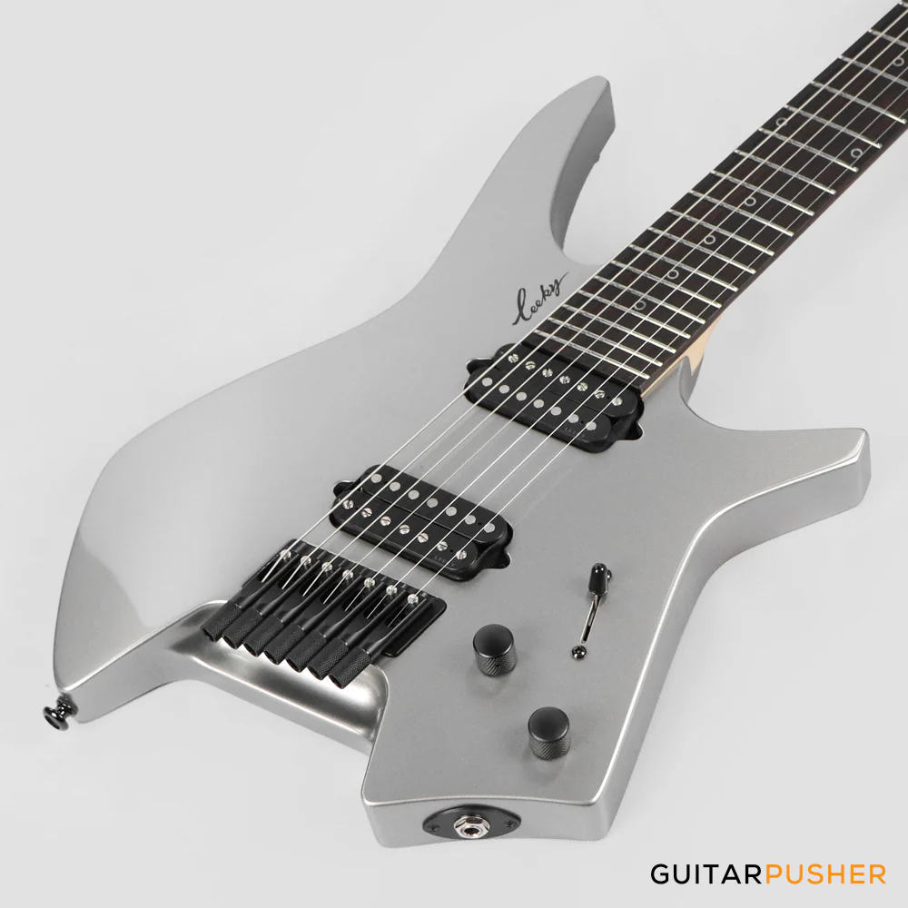 Leeky X-Series X10-7 7-String Headless Electric Guitar Basswood Body Maple Neck Rosewood Fingerboard - Titanium Gray - Image 10