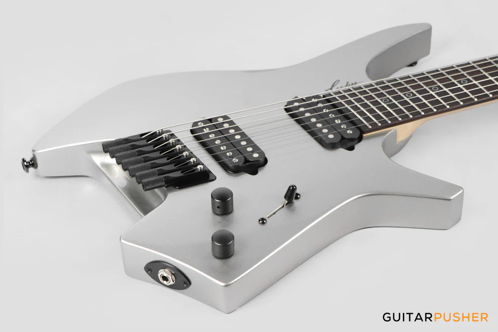 Leeky X-Series X10-7 7-String Headless Electric Guitar Basswood Body Maple Neck Rosewood Fingerboard - Titanium Gray - Image 11