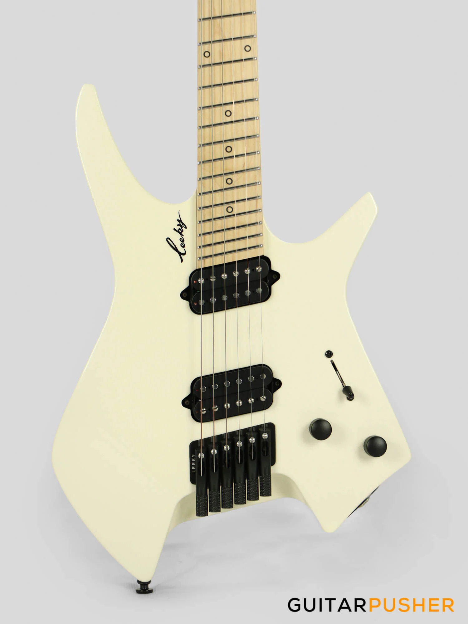 Leeky X-Series X10 Headless Electric Guitar Basswood Body Maple Neck - Pearl White
