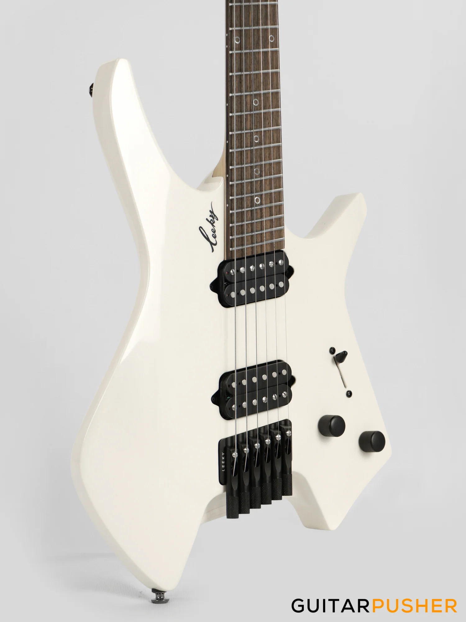 Leeky X-Series X10 Headless Electric Guitar - Pearl White - Image 4