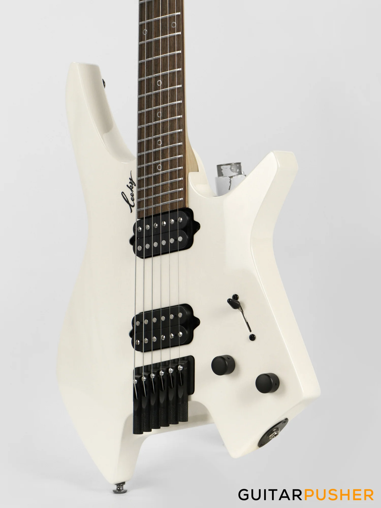 Leeky X-Series X10 Headless Electric Guitar - Pearl White - Image 6