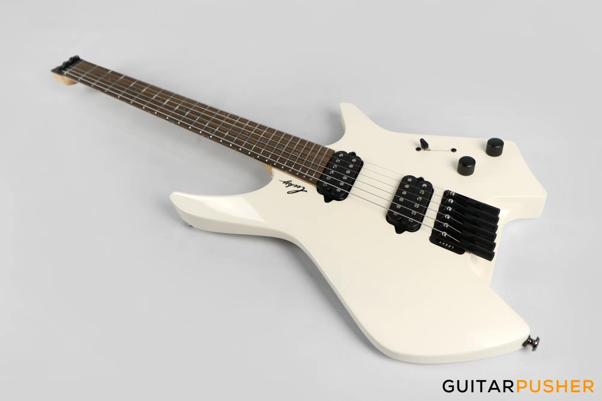 Leeky X-Series X10 Headless Electric Guitar - Pearl White - Image 8