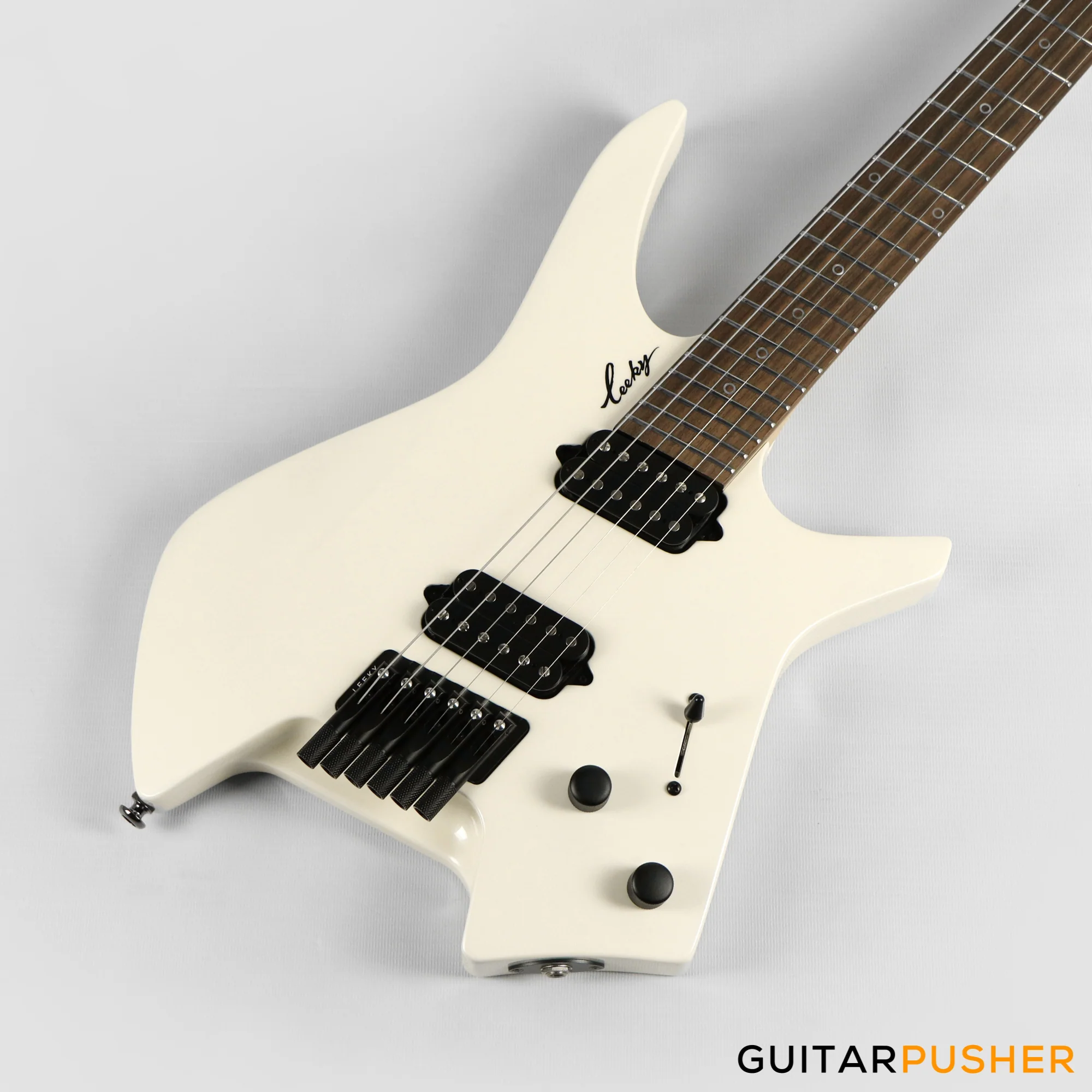 Leeky X-Series X10 Headless Electric Guitar - Pearl White - Image 9